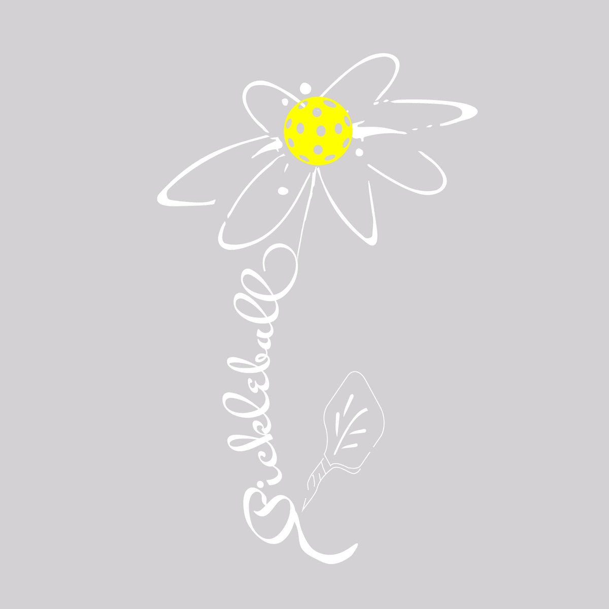 Pickleball Flower (10 Custom Pickleball Colors) | Women’s Cowl-Neck Hoodie Pickleball Sweatshirt | 55% Cotton 45% Poly Fleece