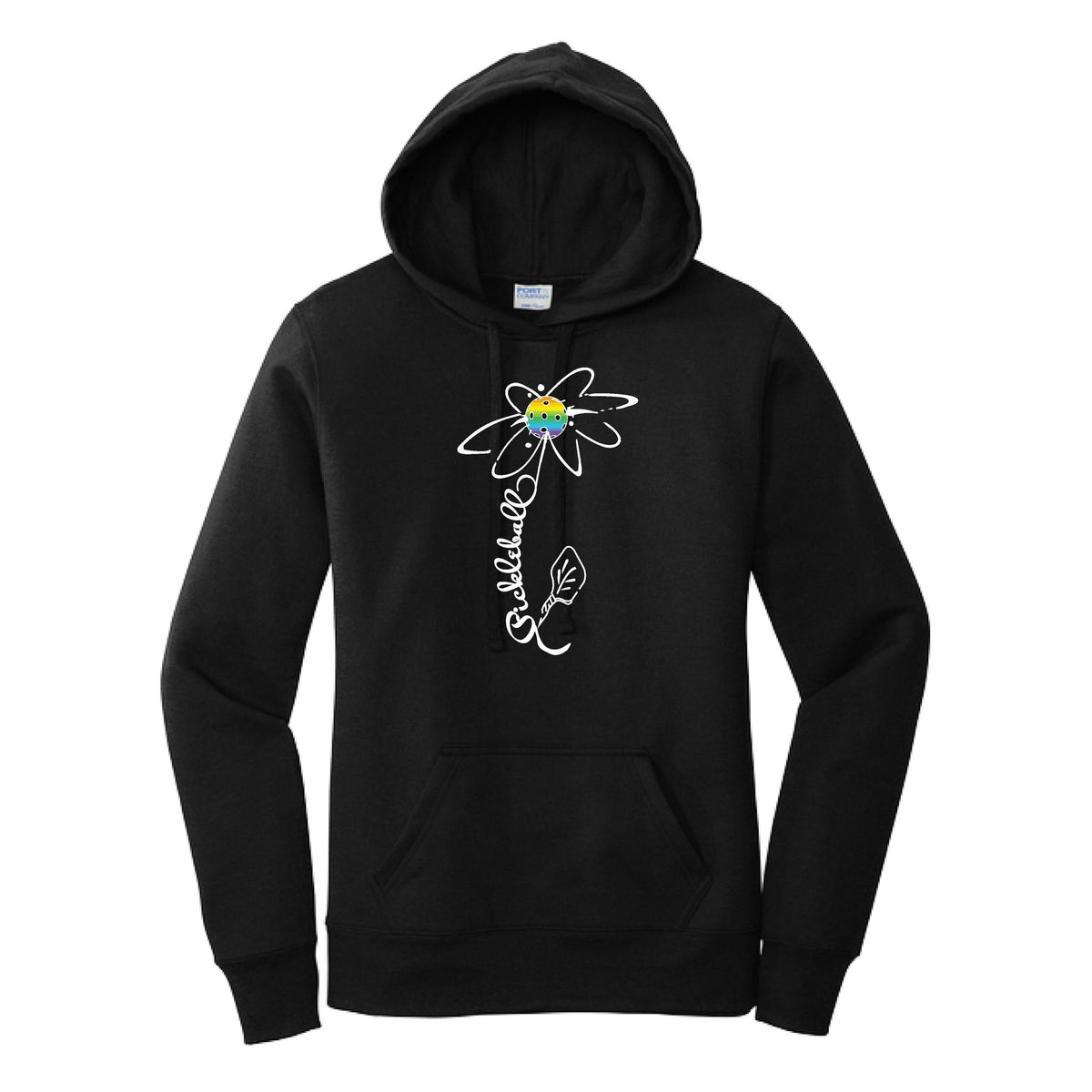 Pickleball Flower (8 Custom Pickleball Colors) | Women’s Fitted Hoodie Pickleball Sweatshirt | 50% Cotton 50% Poly Fleece