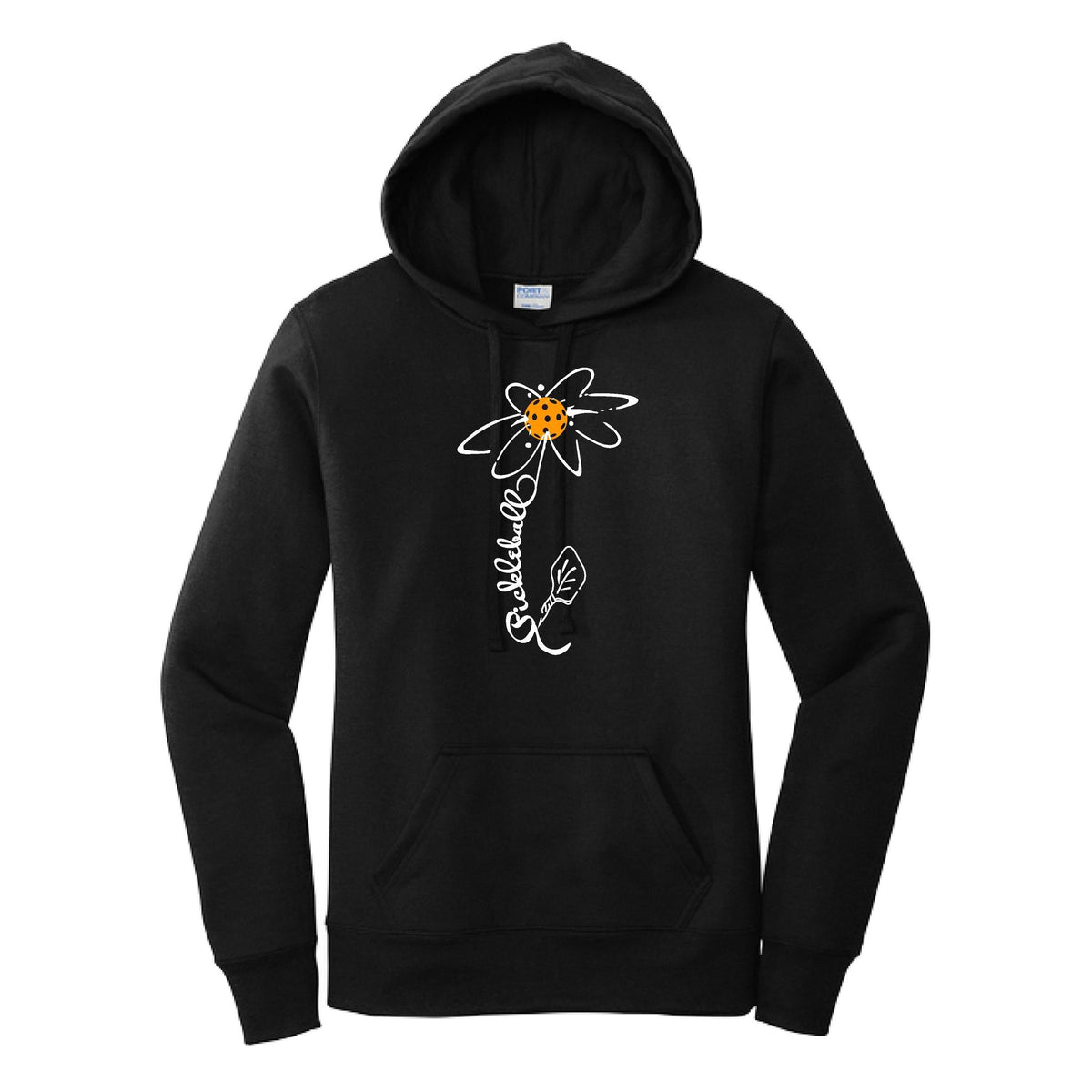 Pickleball Flower (8 Custom Pickleball Colors) | Women’s Fitted Hoodie Pickleball Sweatshirt | 50% Cotton 50% Poly Fleece