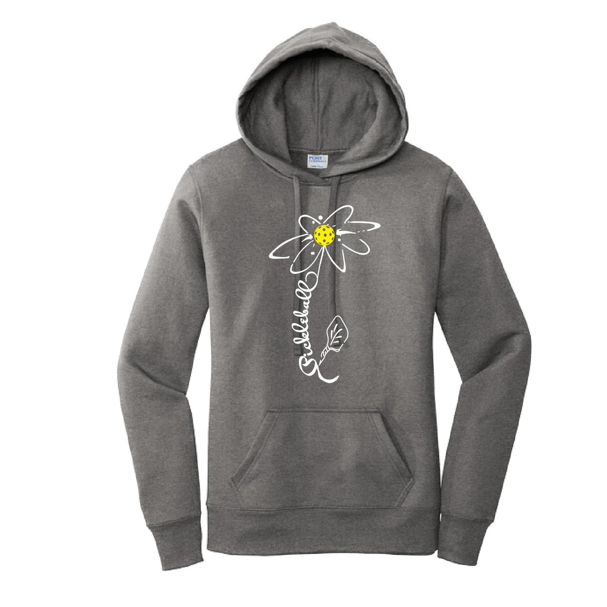 Pickleball Flower (8 Custom Pickleball Colors) | Women’s Fitted Hoodie Pickleball Sweatshirt | 50% Cotton 50% Poly Fleece