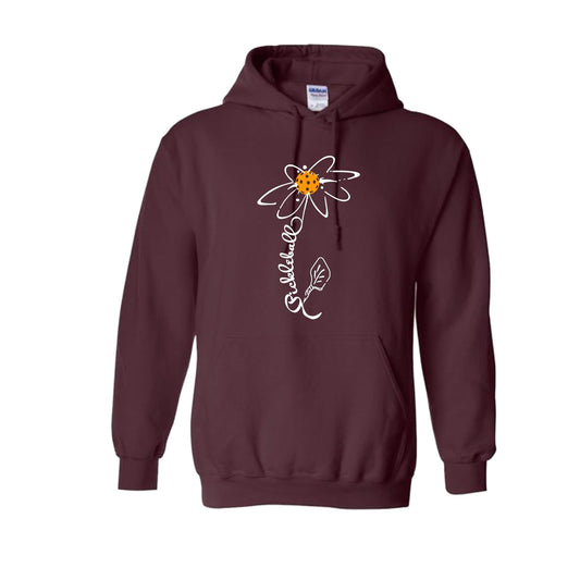 Pickleball Flower (8 Custom Pickleball Colors) | Unisex Hoodie Athletic Sweatshirt | 50% Cotton/50% Polyester
