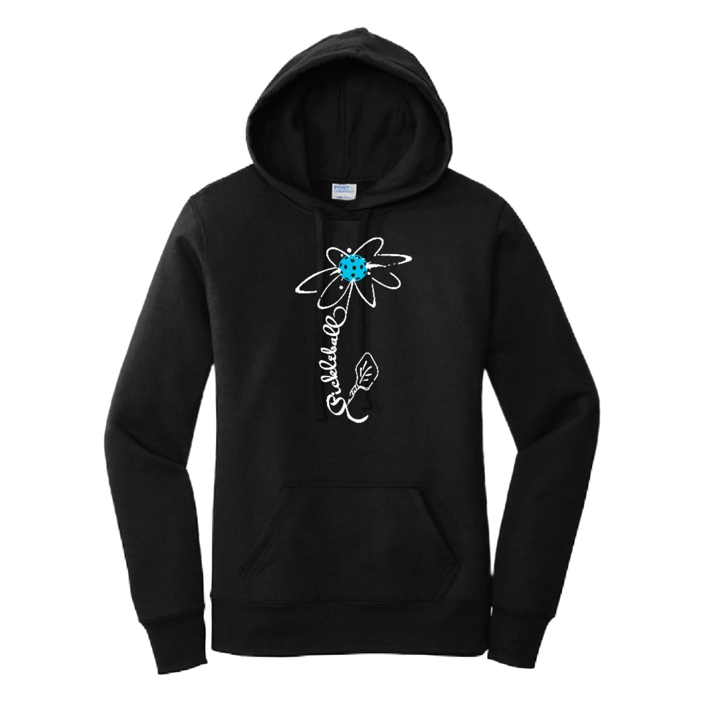 Pickleball Flower (8 Custom Pickleball Colors) | Women’s Fitted Hoodie Pickleball Sweatshirt | 50% Cotton 50% Poly Fleece