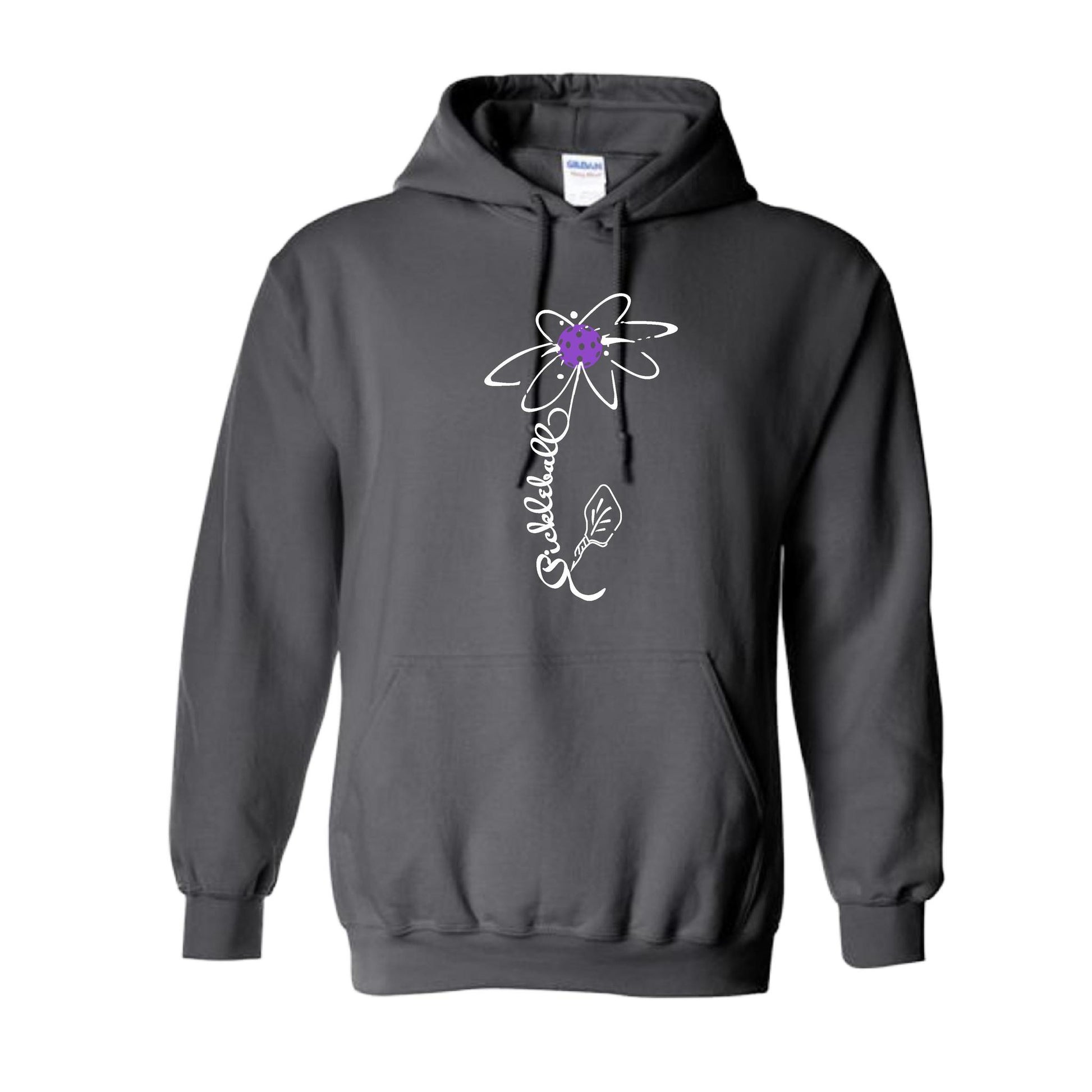 Pickleball Flower (Pink Purple Rainbow) | Unisex Hoodie Athletic Sweatshirt | 50% Cotton/50% Polyester