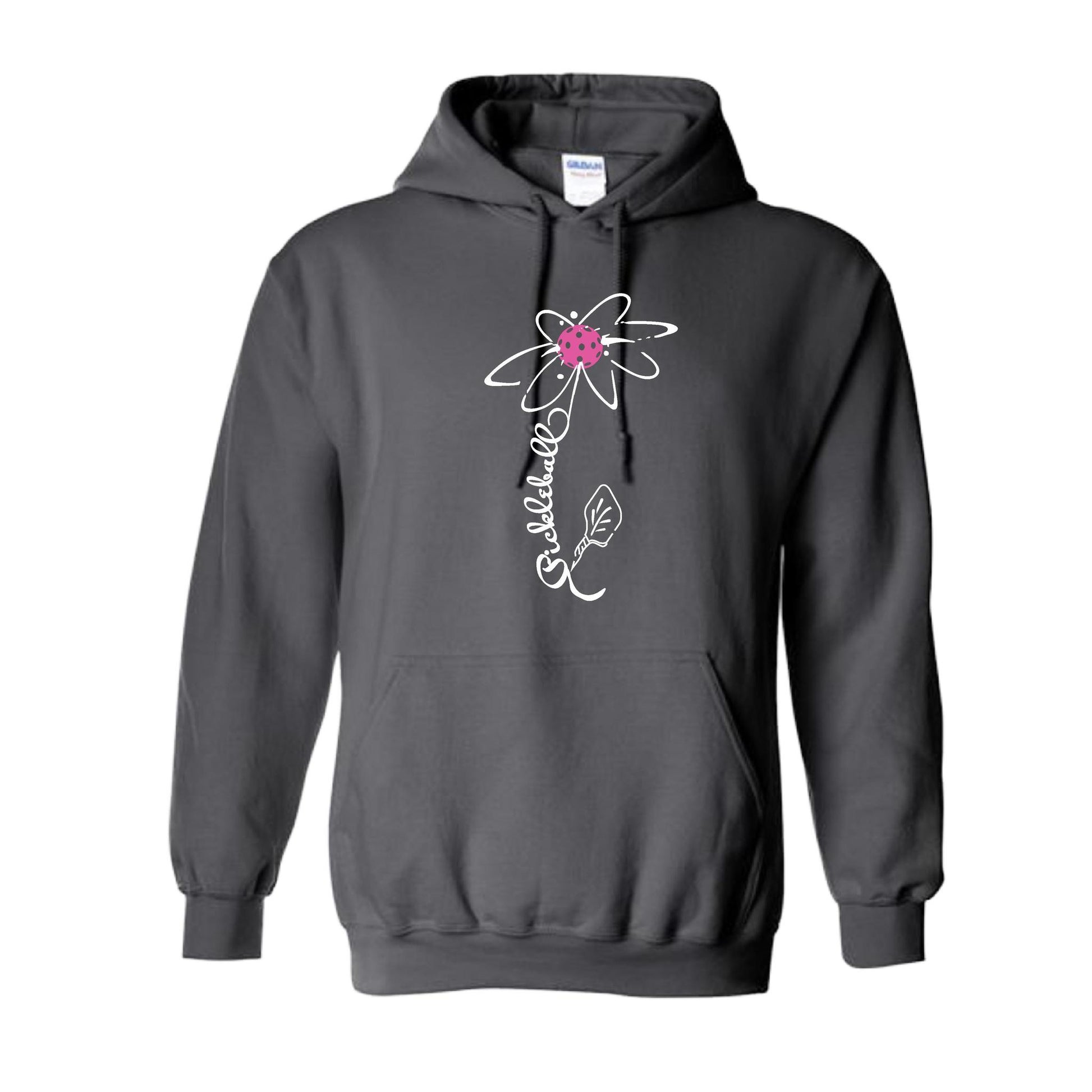 Pickleball Flower (Pink Purple Rainbow) | Unisex Hoodie Athletic Sweatshirt | 50% Cotton/50% Polyester