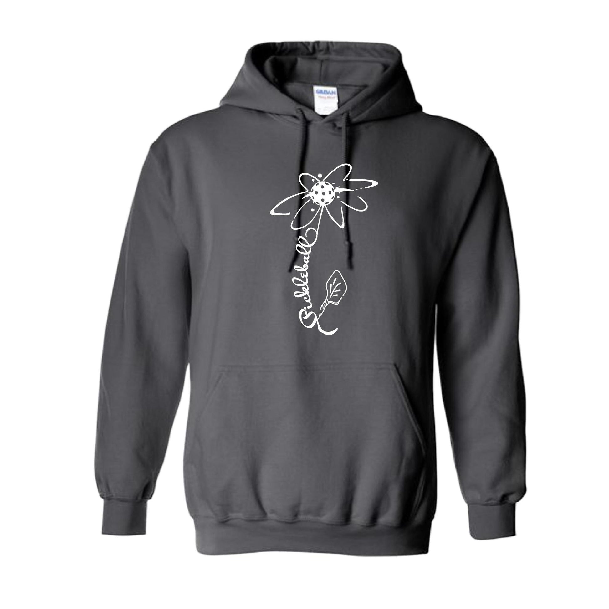 Pickleball Flower (White Yellow) | Unisex Hoodie Athletic Sweatshirt | 50% Cotton/50% Polyester