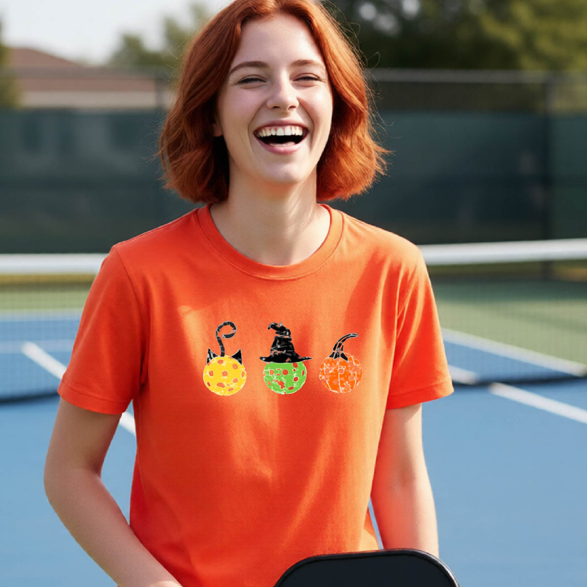 Youth Halloween Pickleball Shirt Kids Halloween Pickleball T-Shirt Funny Pickleball Apparel Long or Short Sleeve