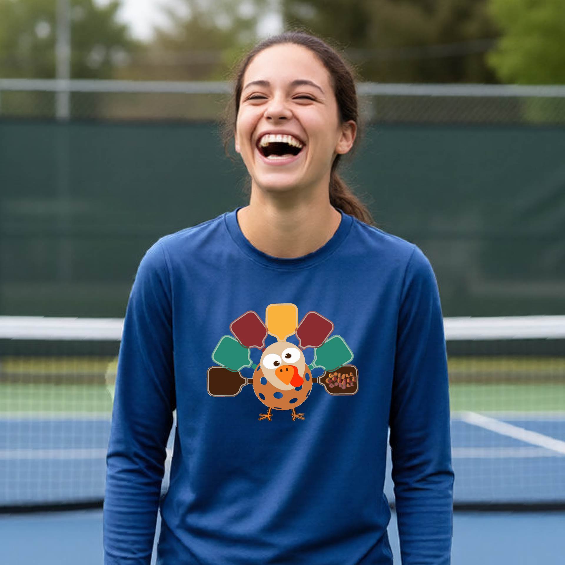 Kids Thanksgiving Pickleball T-Shirt Youth Pickleball Apparel Halloween Gift for Pickleball Long-Sleeve