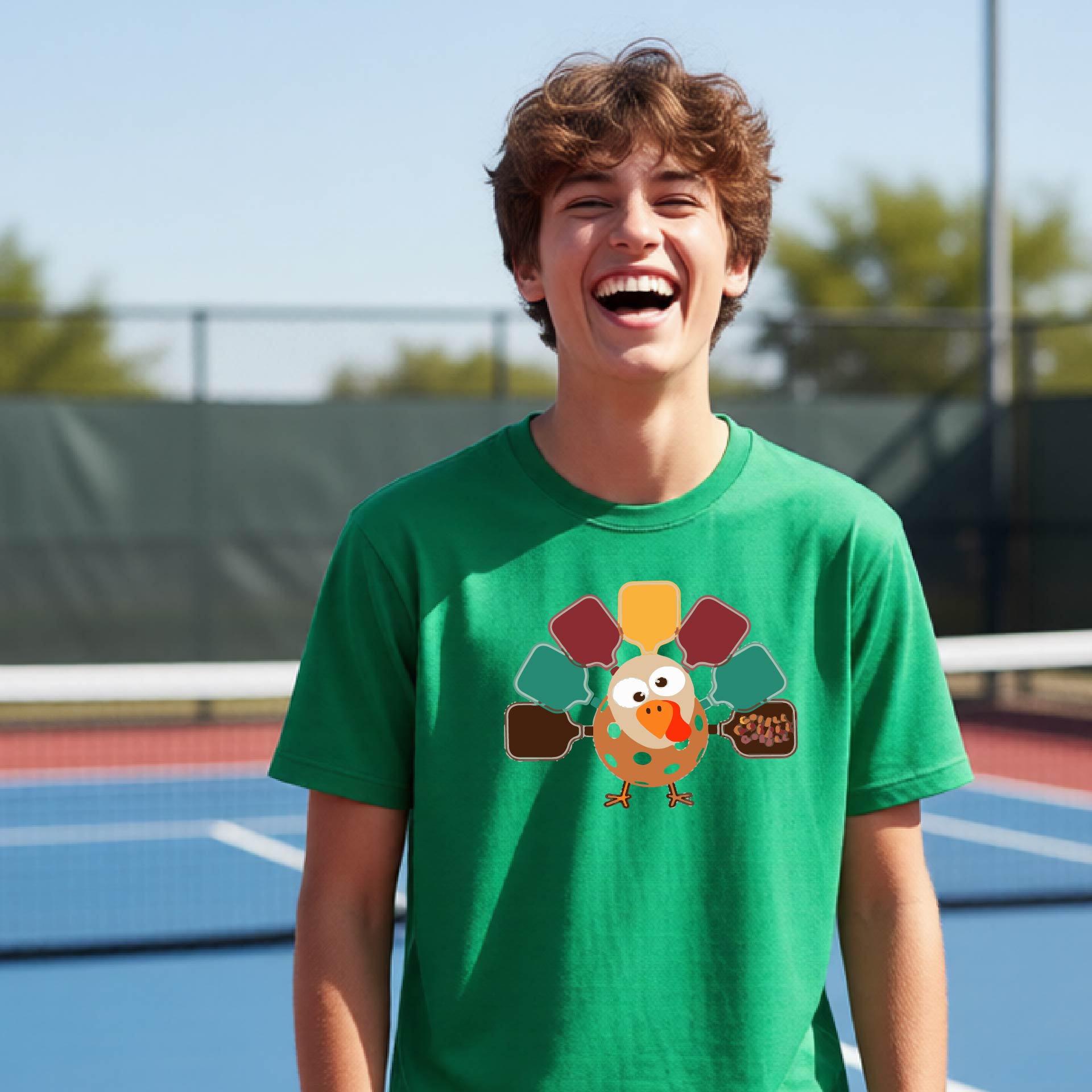 Youth Pickleball Thanksgiving Holiday Shirt Kids Pickleball Apparel Shirt Short-Sleeve