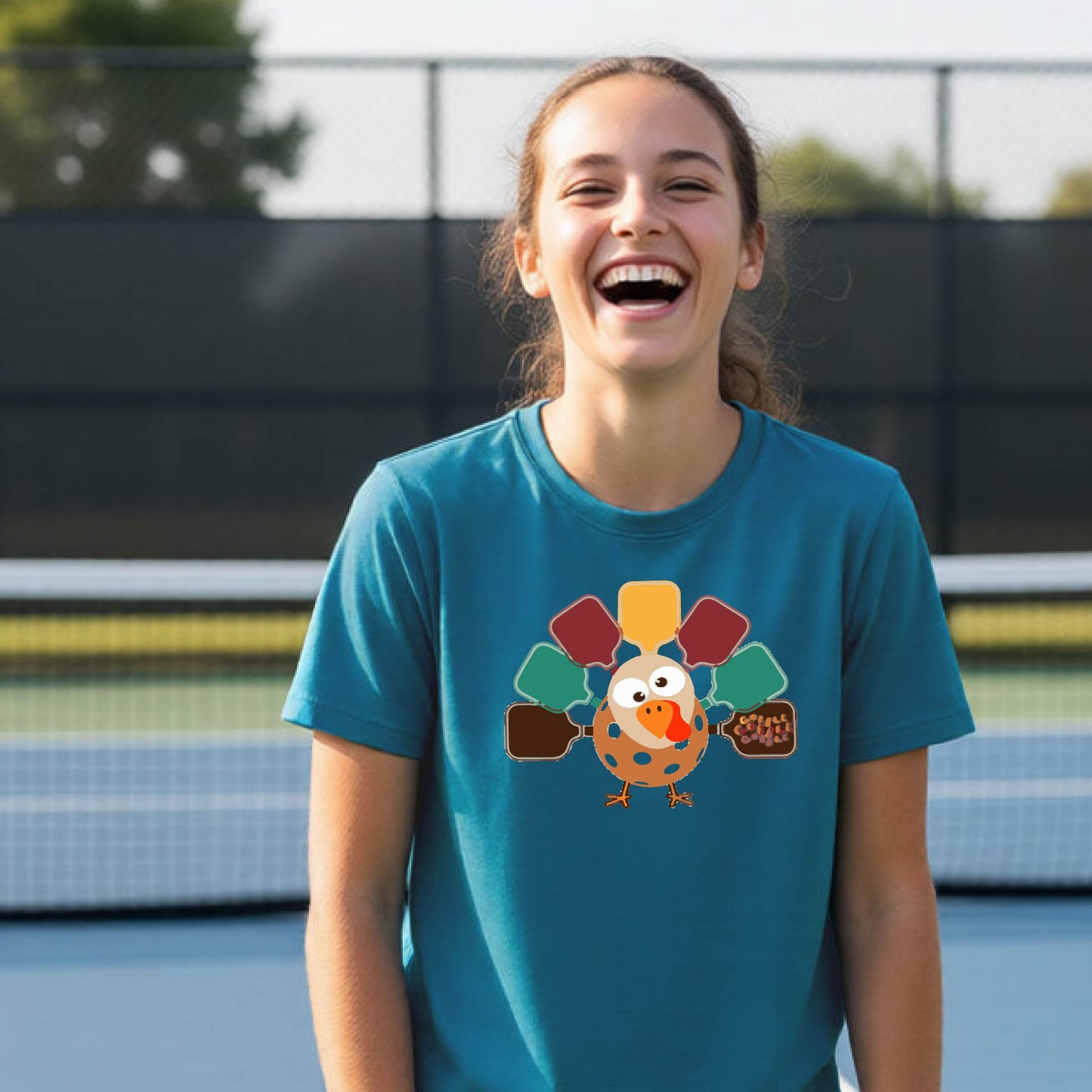 Mens Funny Thanksgiving Pickleball Shirt Holiday Pickleball T-Shirt Moisture-Wicking Gift Short-Sleeve