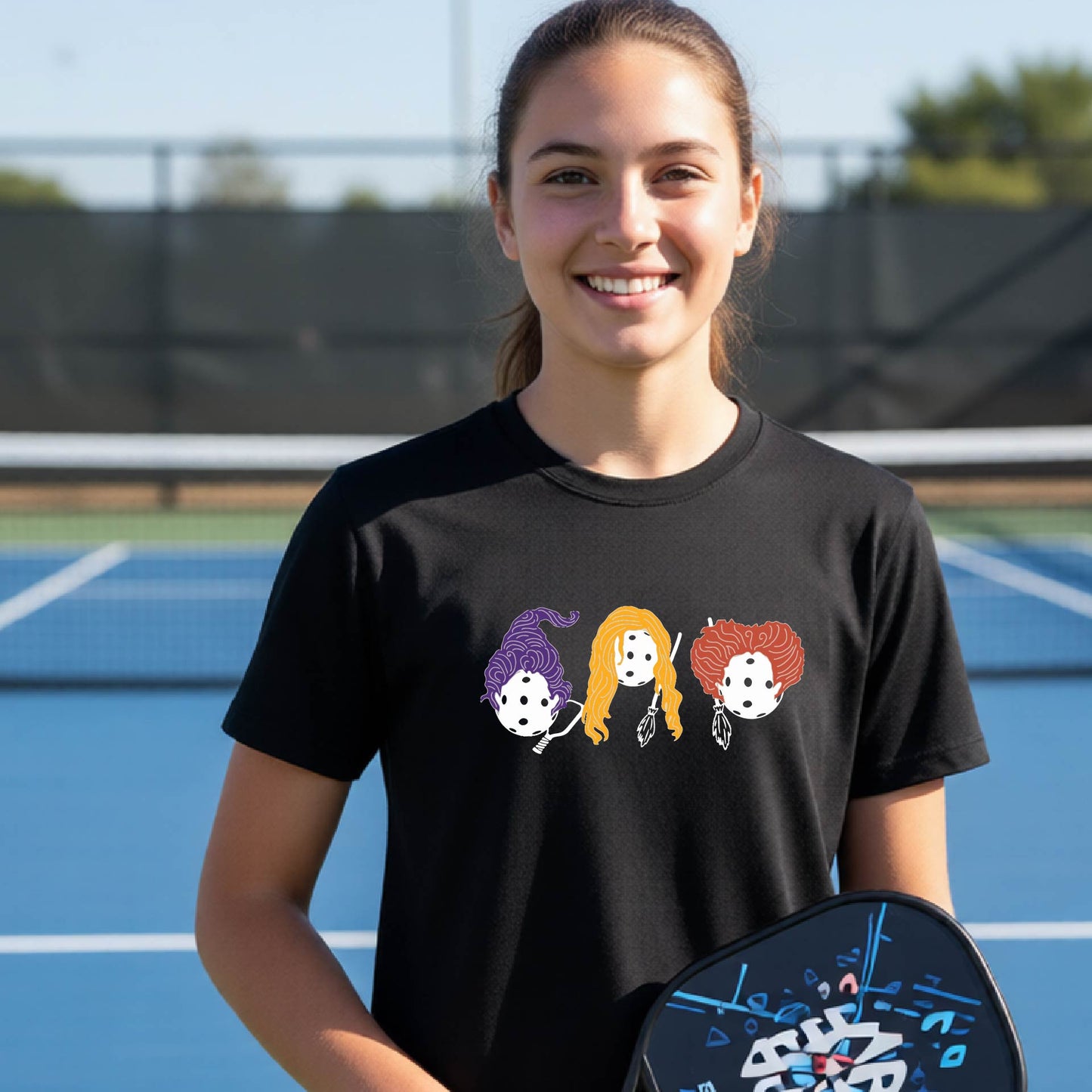 Youth Pickleball Halloween Shirt Kids Pickleball Apparel Spooky Season Shirt Sleeve