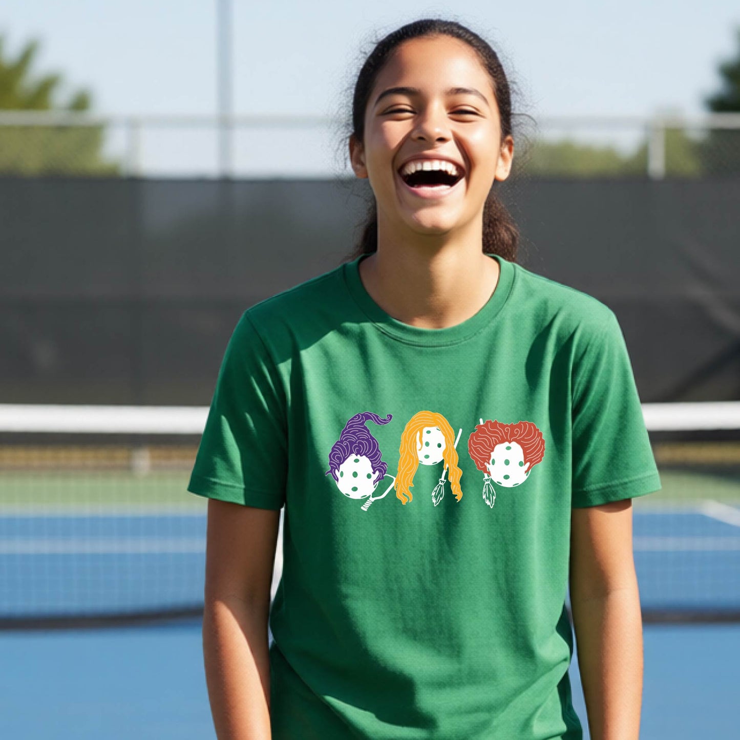 Youth Pickleball Halloween Shirt Kids Pickleball Apparel Spooky Season Shirt Sleeve