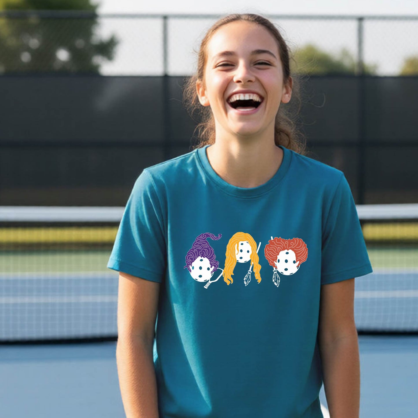 Youth Pickleball Halloween Shirt Kids Pickleball Apparel Spooky Season Shirt Sleeve