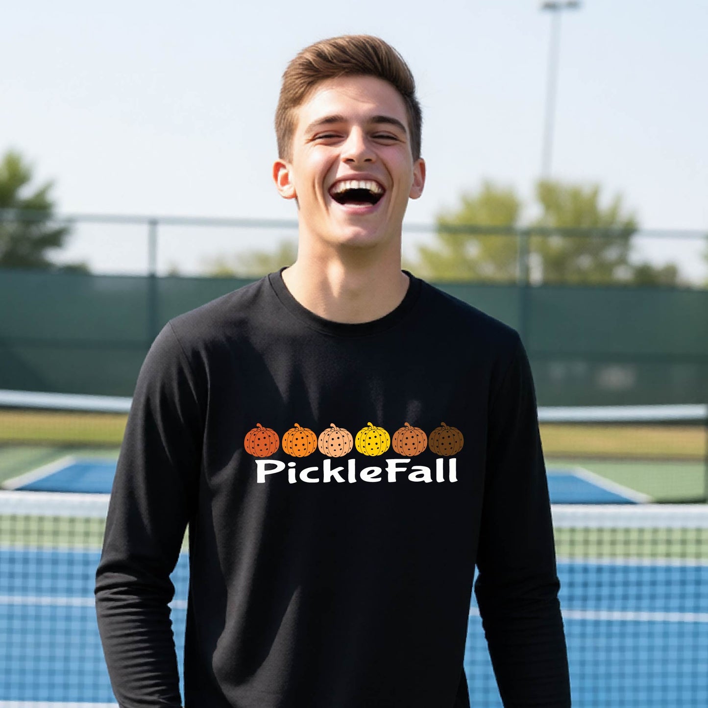 Youth Pickleball Halloween Shirt Kids Pickleball Apparel Spooky Season Shirt Long Sleeve