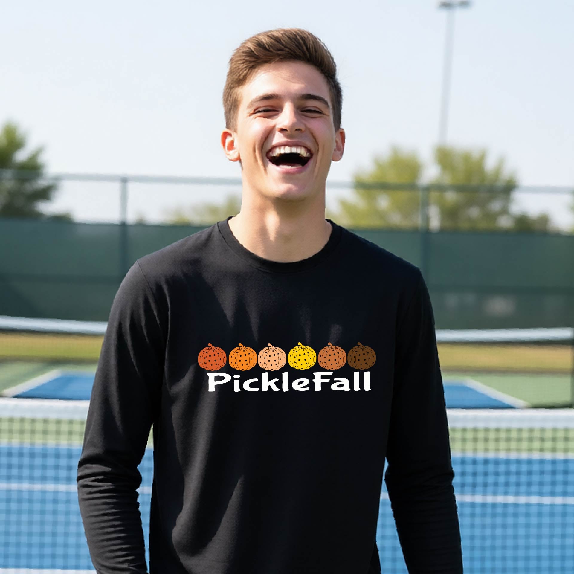 Youth Pickleball Halloween Shirt Kids Pickleball Apparel Spooky Season Shirt Long Sleeve