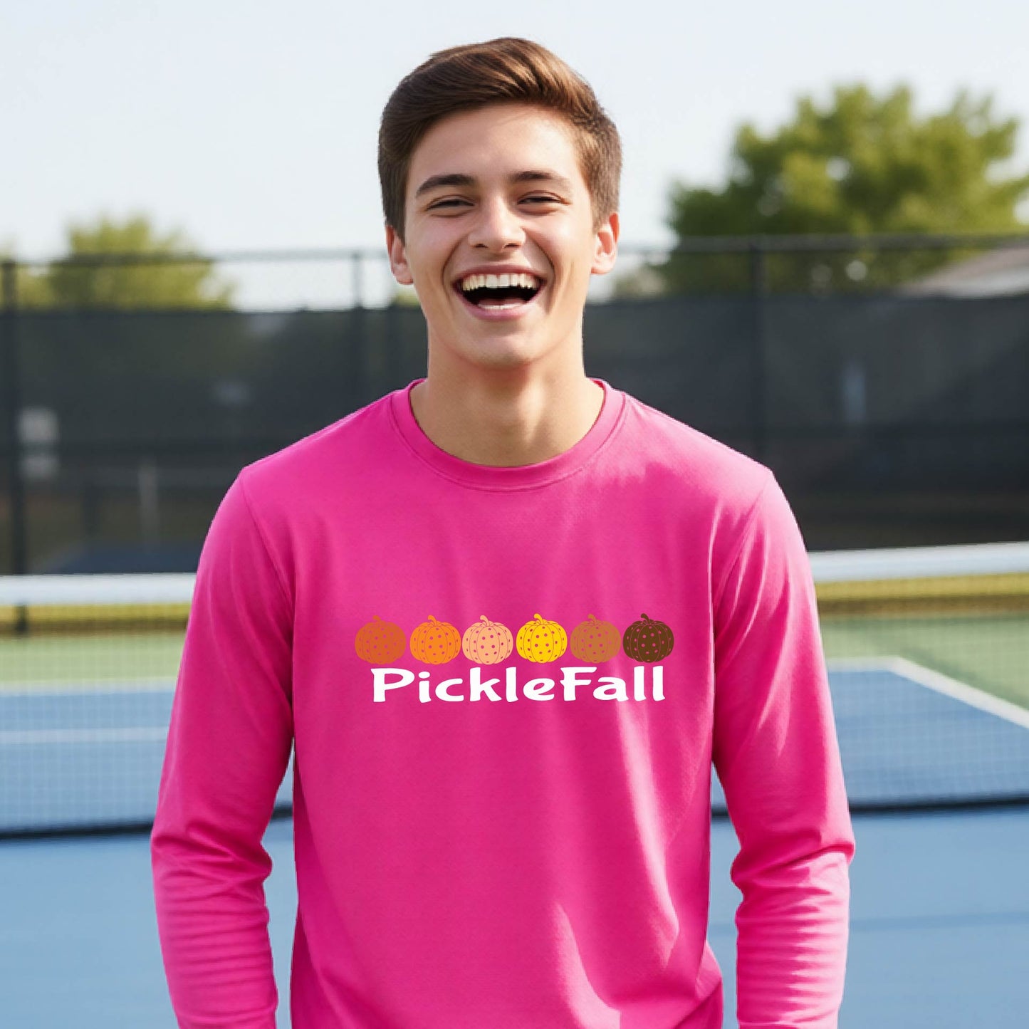 Youth Pickleball Halloween Shirt Kids Pickleball Apparel Spooky Season Shirt Long Sleeve