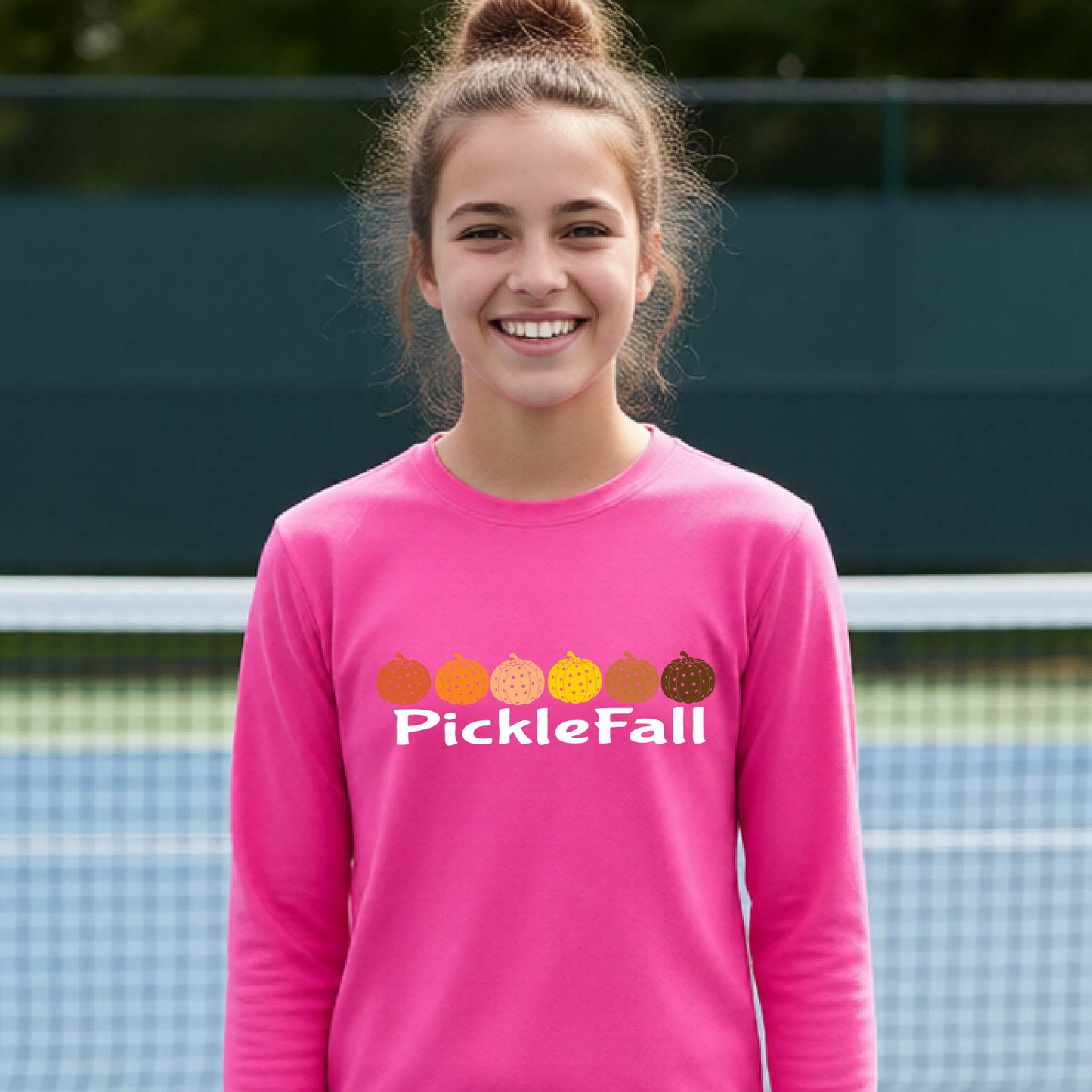 Youth Pickleball Halloween Shirt Kids Pickleball Apparel Spooky Season Shirt Long Sleeve