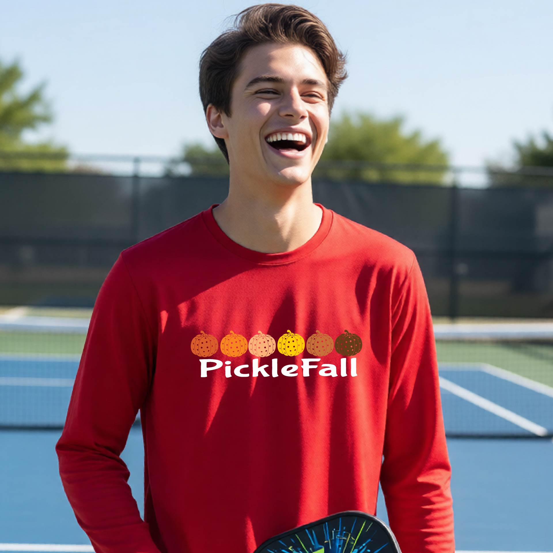 Youth Pickleball Halloween Shirt Kids Pickleball Apparel Spooky Season Shirt Long Sleeve