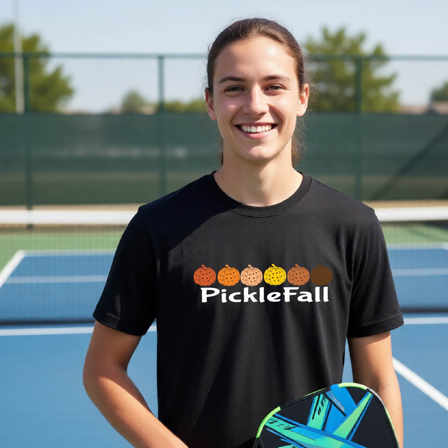 Youth Halloween Pickleball Apparel Kids Pickleball Shirt Halloween Sports Shirt Short Sleeve