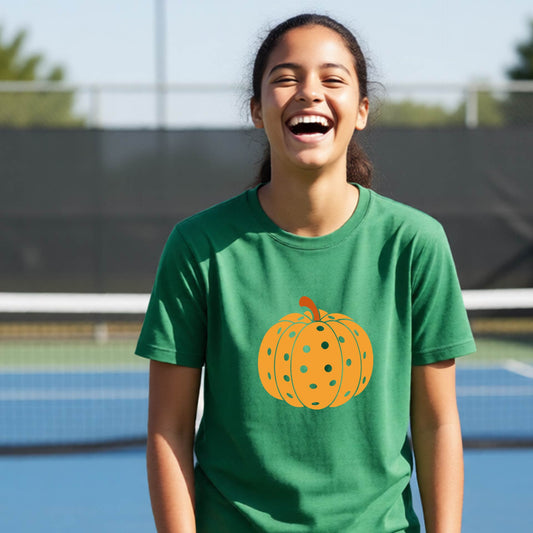 Youth Pickleball Halloween Shirt Kids Pickleball Apparel Spooky Season Shirt Short Sleeve