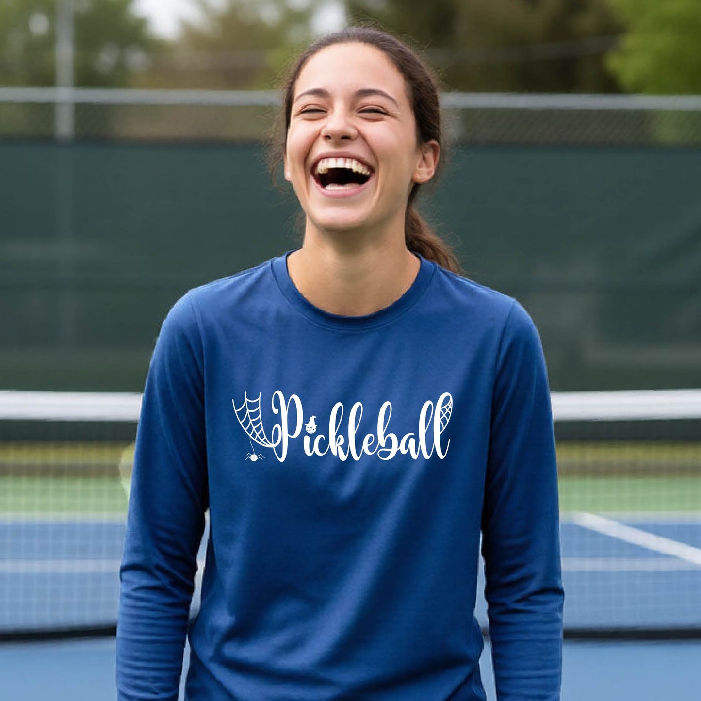 Youth Halloween Pickleball Shirt Funny Spooky Season T-Shirt Kids Pickleball Halloween Apparel Long-Sleeve
