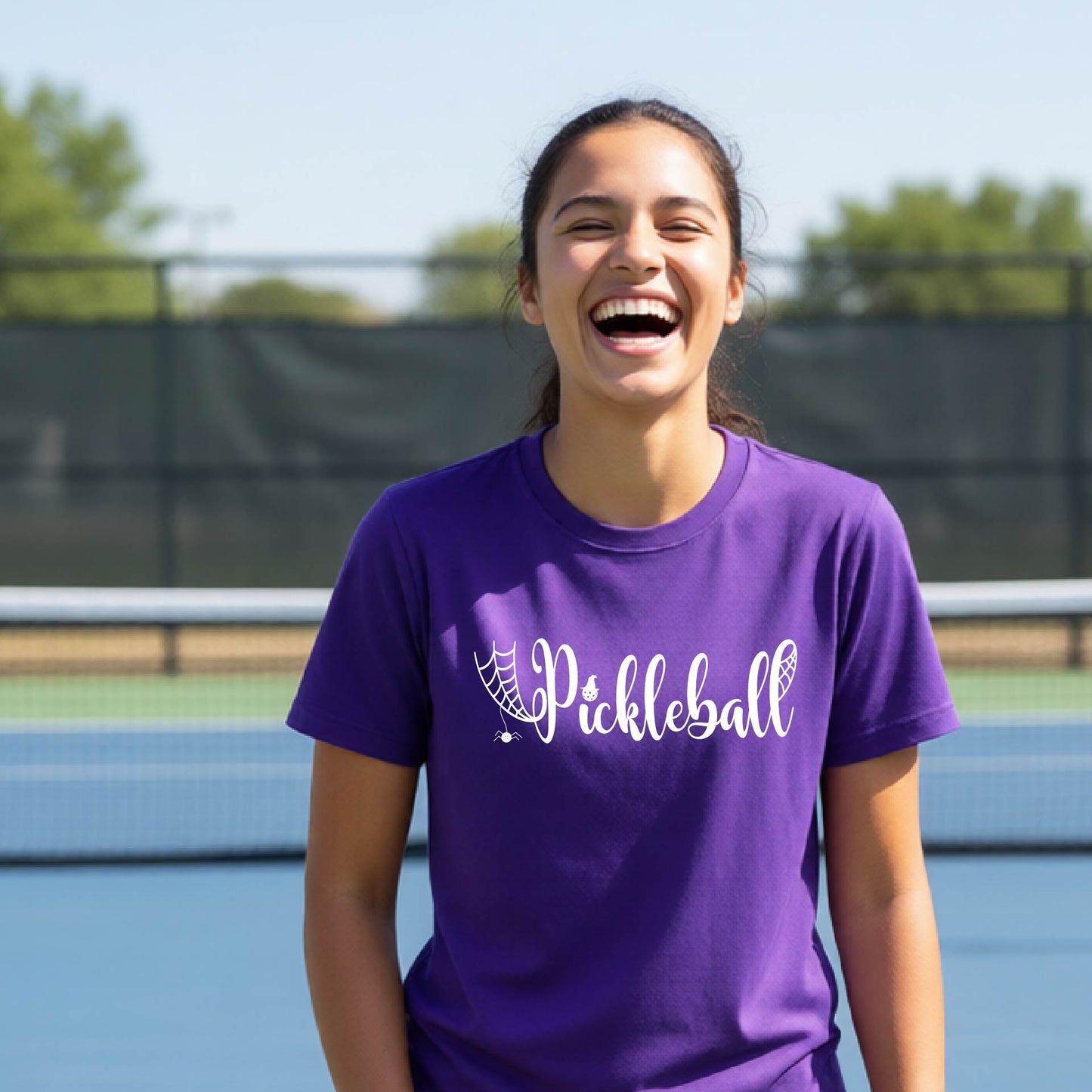 Youth Halloween Pickleball Shirt Funny Spooky Season T-Shirt Kids Pickleball Halloween Apparel Short-Sleeve