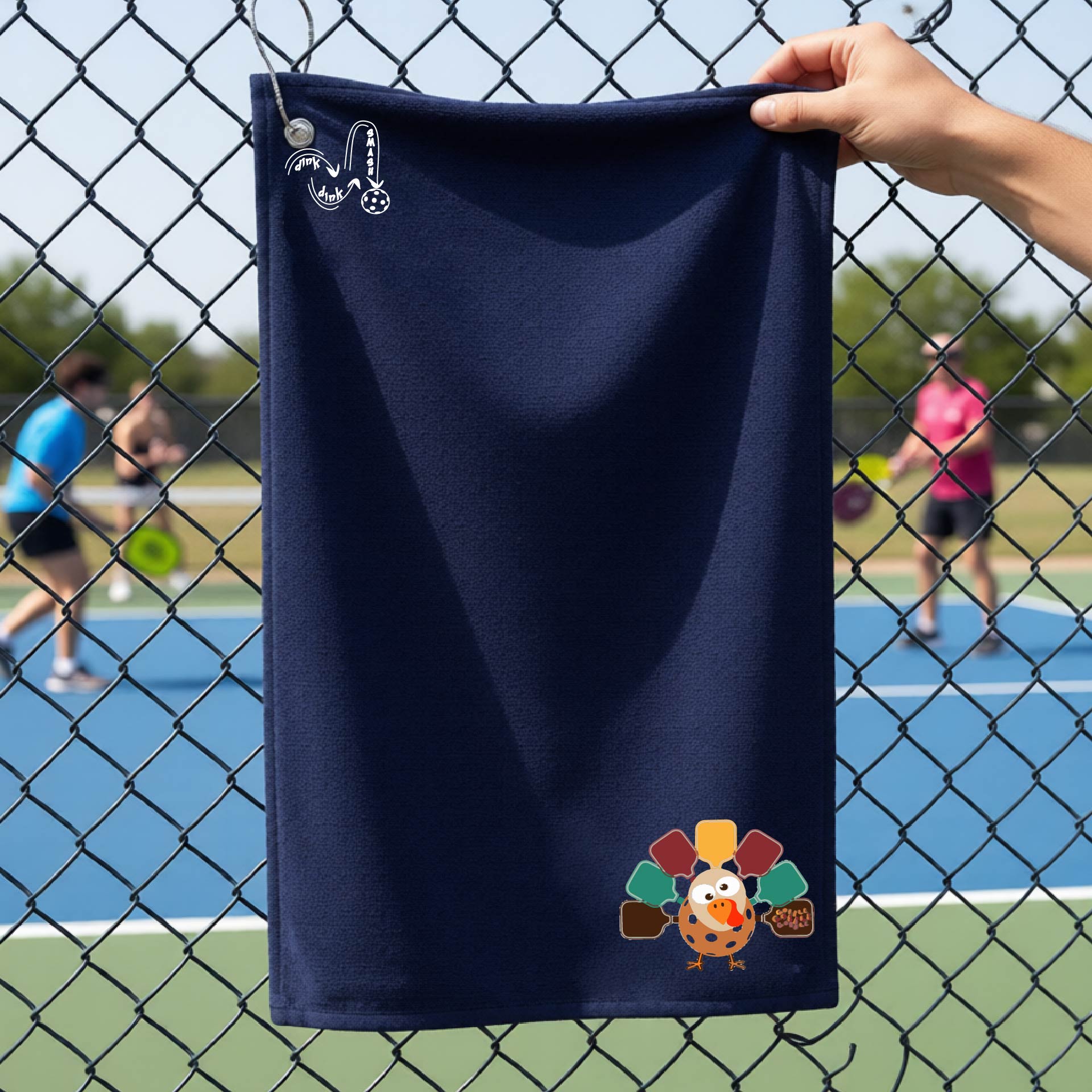 Holiday Thanksgiving Pickleball Court Towel – Halloween Pickleball Towel with Grommet & Hook