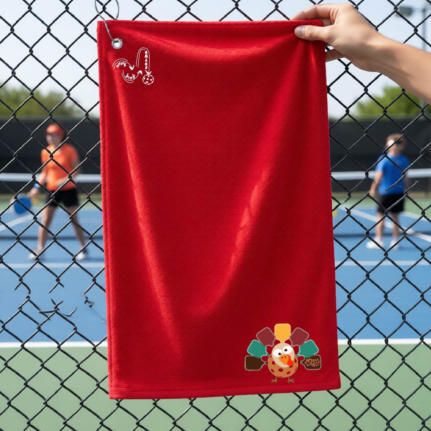 Holiday Thanksgiving Pickleball Court Towel – Halloween Pickleball Towel with Grommet & Hook