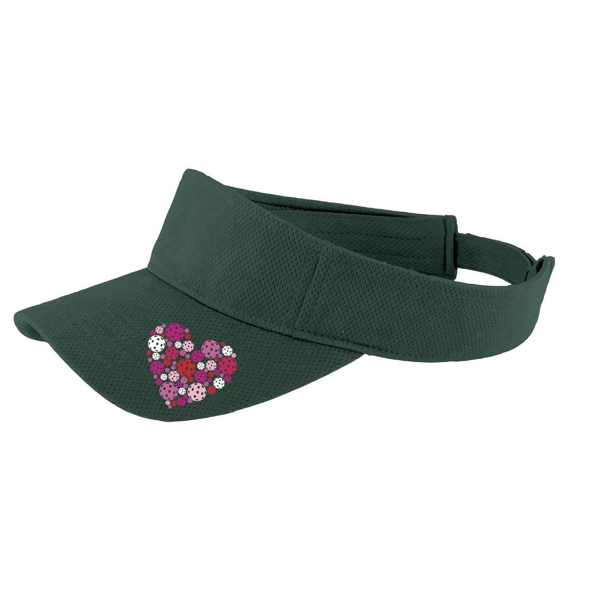 Pickleball Heart (Custom) | Pickleball Visors | Moisture Wicking 100% Polyester