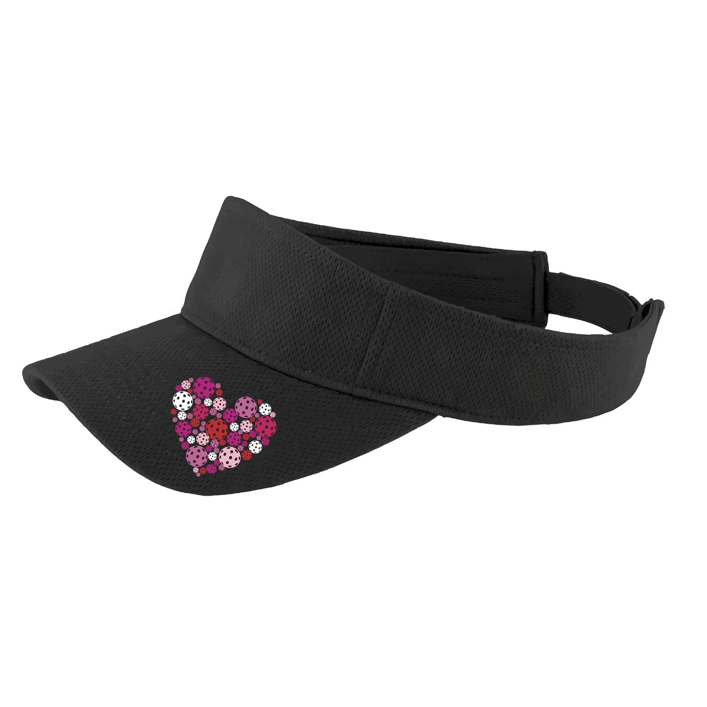 Pickleball Heart (Custom) | Pickleball Visors | Moisture Wicking 100% Polyester