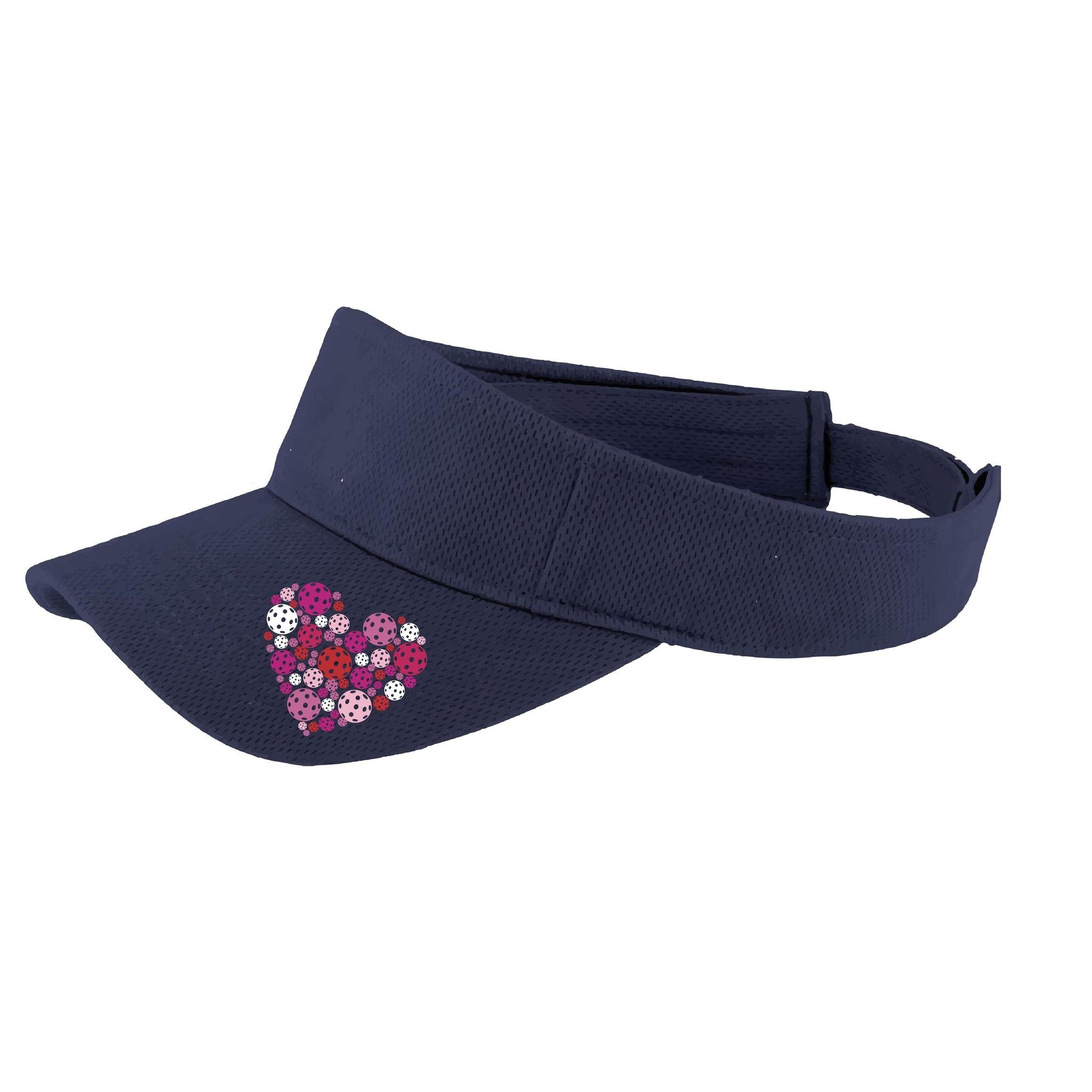 Pickleball Heart (Customizable) | Pickleball Visors | Moisture Wicking 100% Polyester