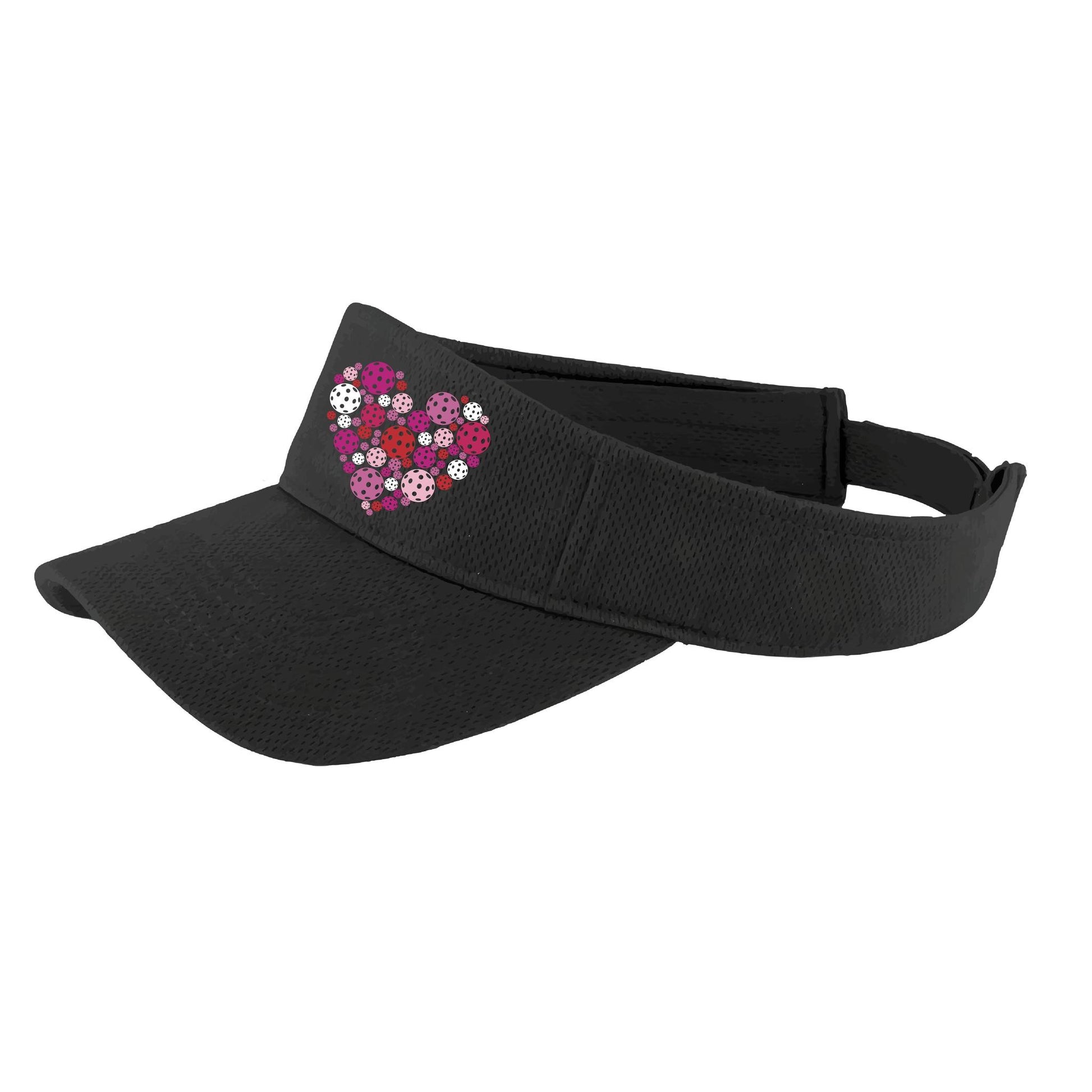 Pickleball Heart (Customizable) | Pickleball Visors | Moisture Wicking 100% Polyester