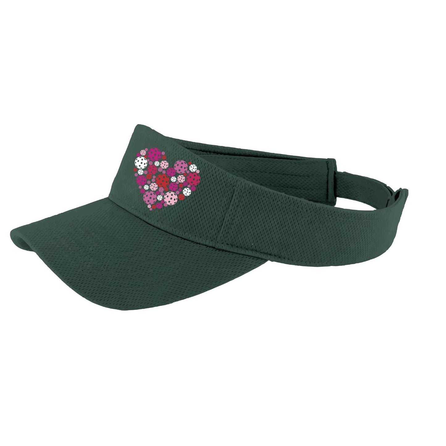Pickleball Heart (Customizable) | Pickleball Visors | Moisture Wicking 100% Polyester