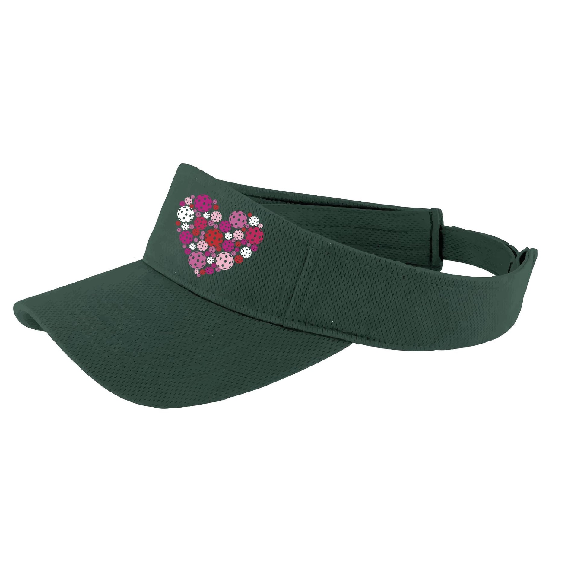 Pickleball Heart (Customizable) | Pickleball Visors | Moisture Wicking 100% Polyester