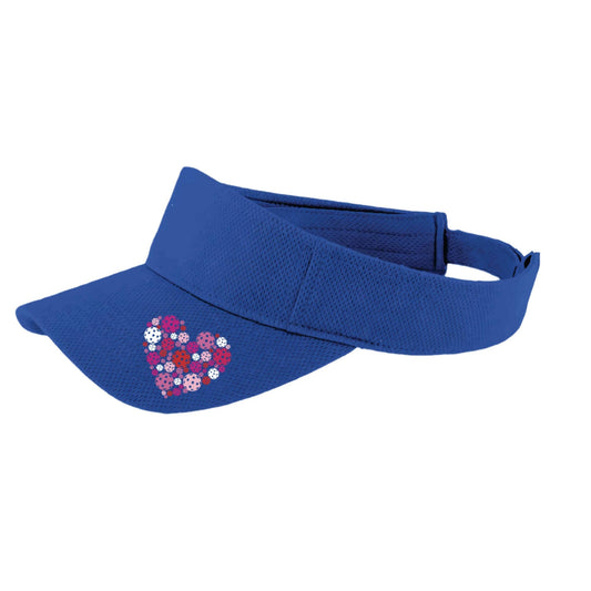 Pickleball Heart (Customizable) | Pickleball Visors | Moisture Wicking 100% Polyester