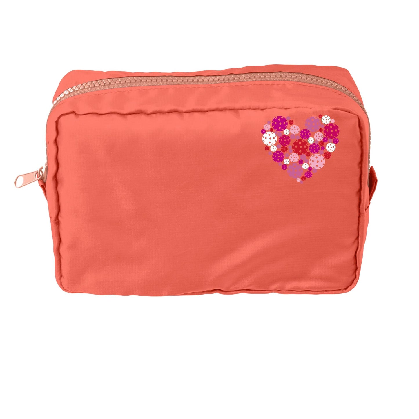 Pickleball Heart | Pickleball Dimensional Cosmetic Pouch Bag | Small Size Court Dimensional Bag
