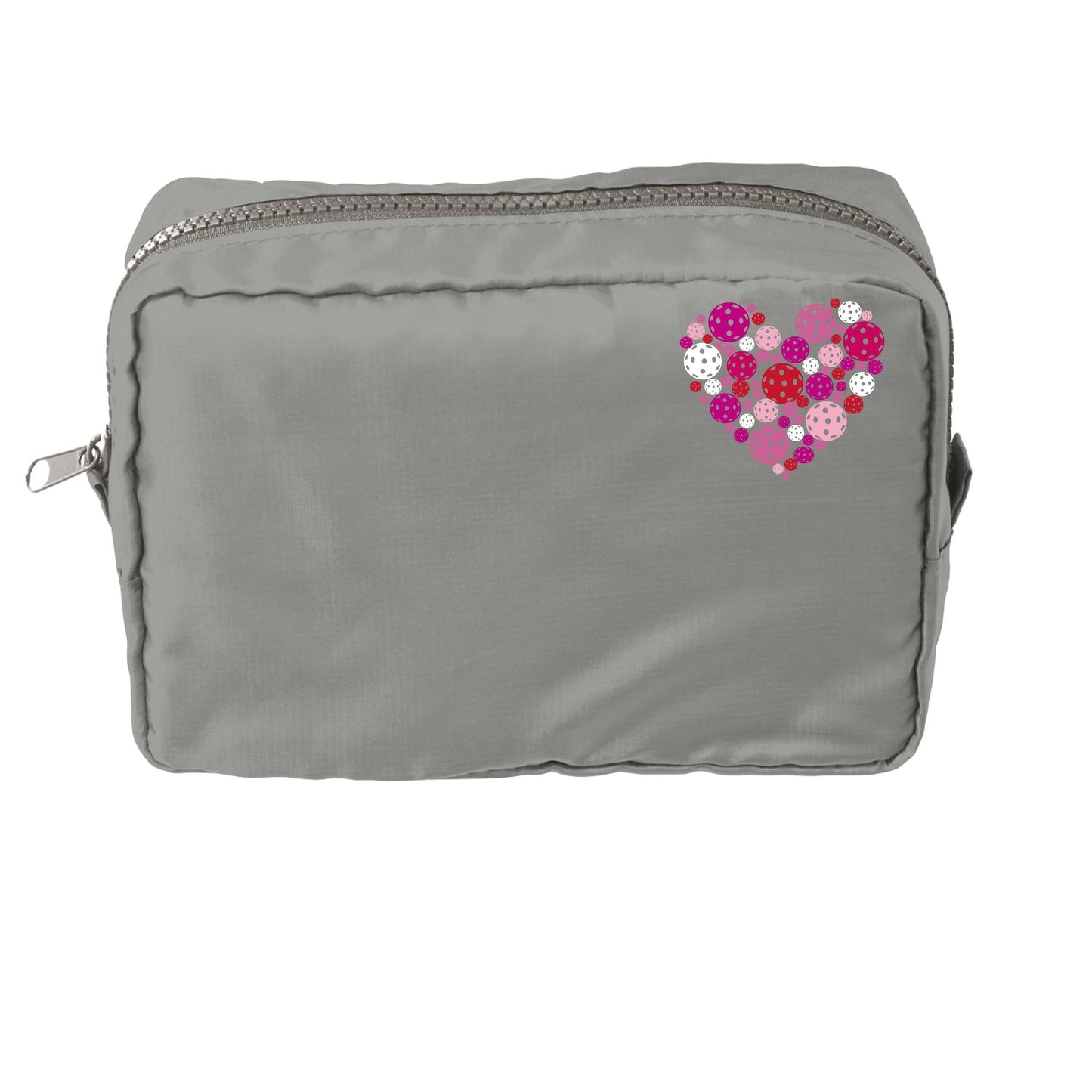 Pickleball Heart | Pickleball Dimensional Cosmetic Pouch Bag | Small Size Court Dimensional Bag