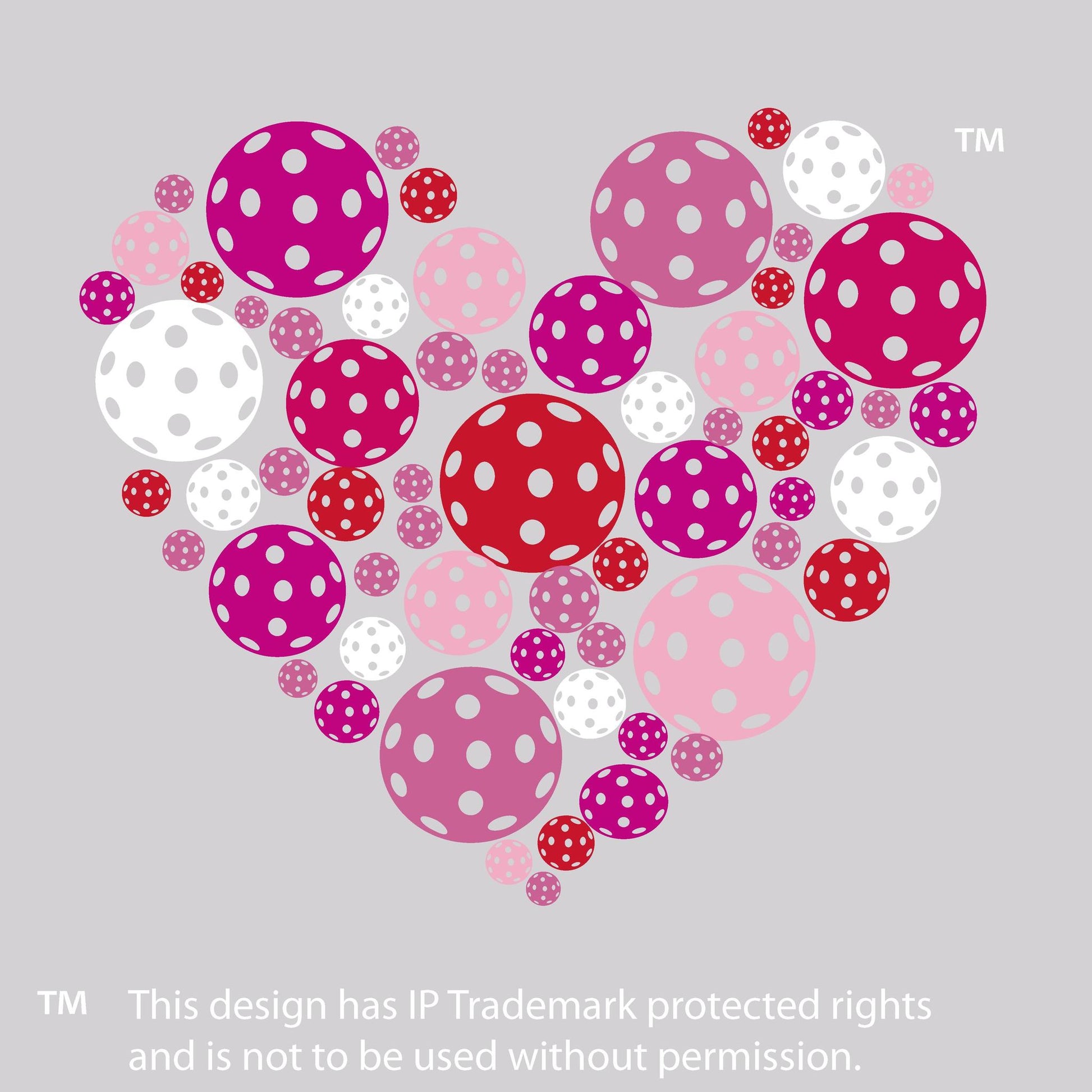 Pickleball Heart | Pickleball Dimensional Cosmetic Pouch Bag | Small Size Court Dimensional Bag