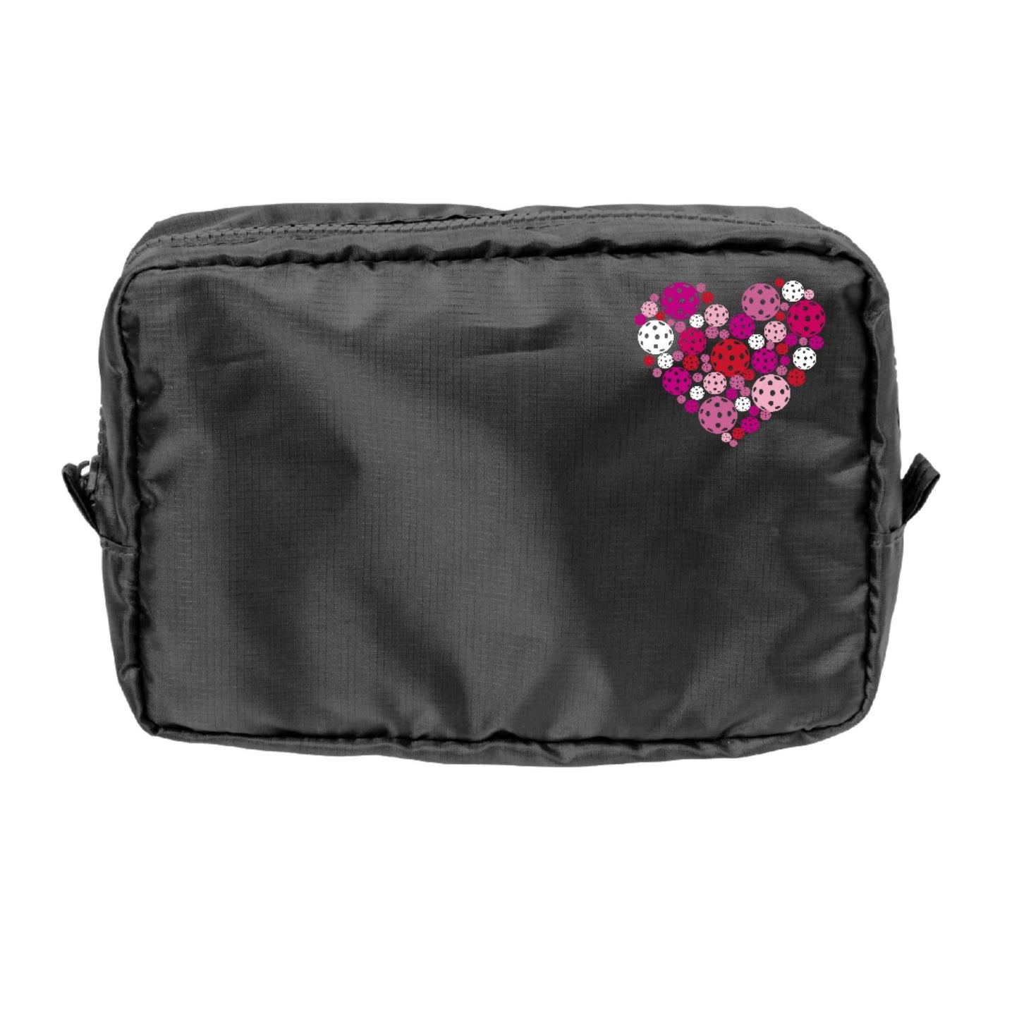 Pickleball Heart | Pickleball Dimensional Cosmetic Pouch Bag | Small Size Court Dimensional Bag