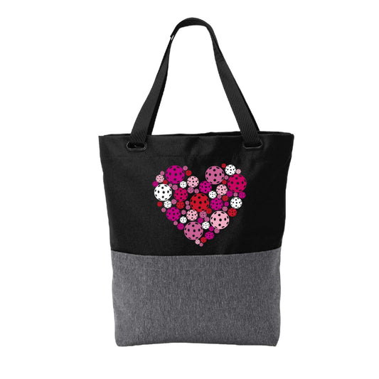 Pickleball Heart | Pickleball Sports Convertible Tote Bag | Medium Size Court Tote Bag