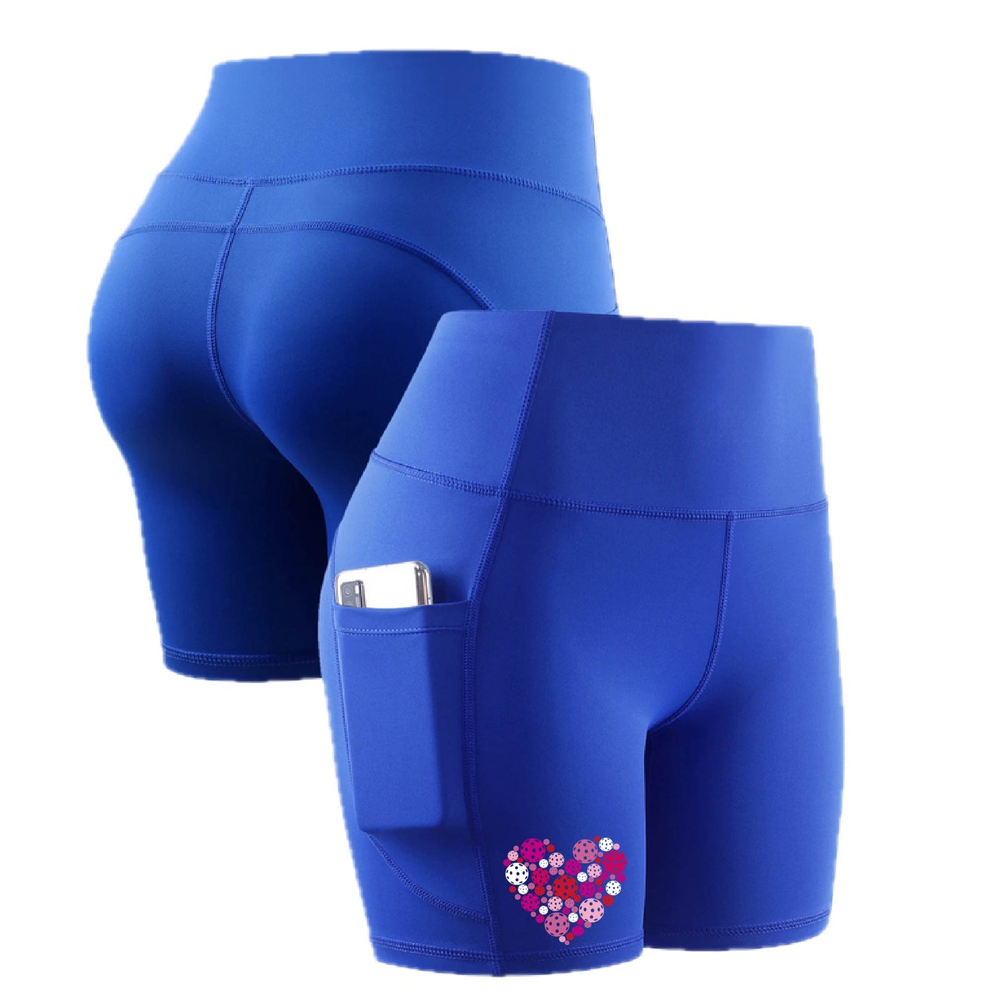 Pickleball Heart | Women's Athletic Compression Shorts | 85/15 Polyester/Spandex