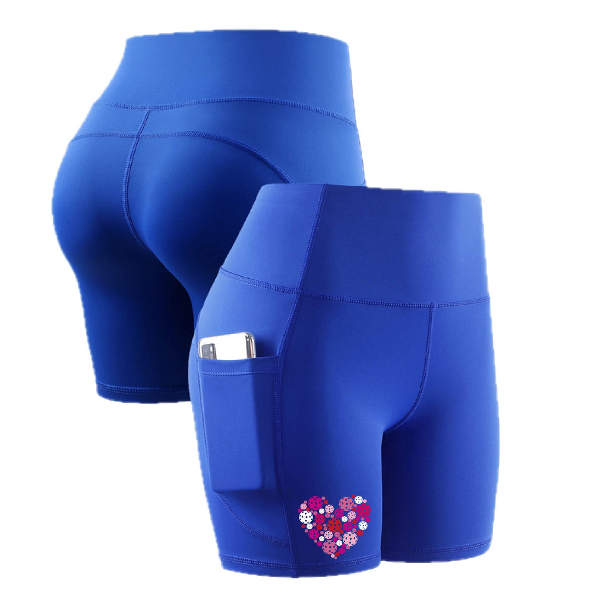 Pickleball Heart | Women's Athletic Compression Shorts | 85/15 Polyester/Spandex