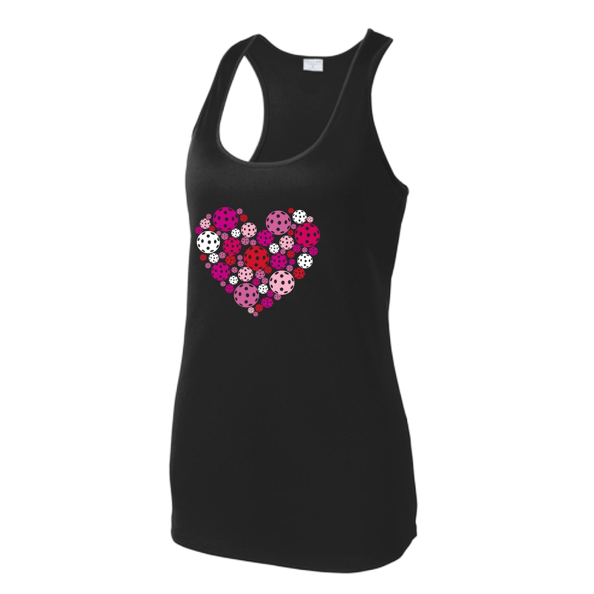 Pickleball Heart | Women's Racerback Pickleball Performance Tank | 100% Polyester