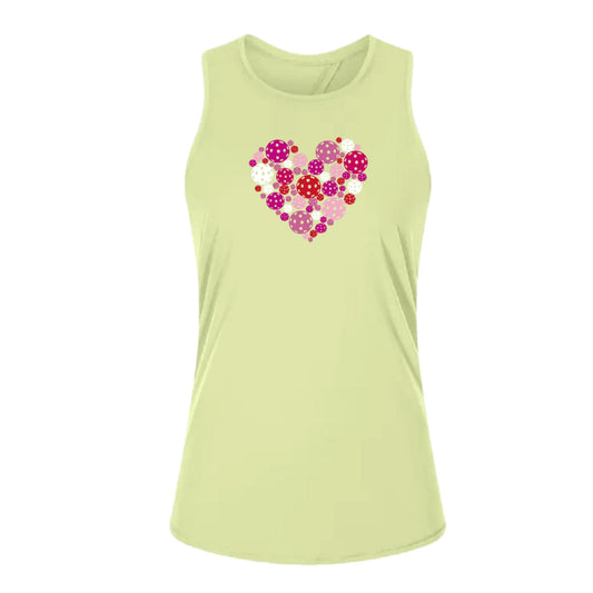 Pickleball Heart | Women's Split Back or Tied Back Pickleball Performance Tank | 80/20 Nylon Spandex Mix