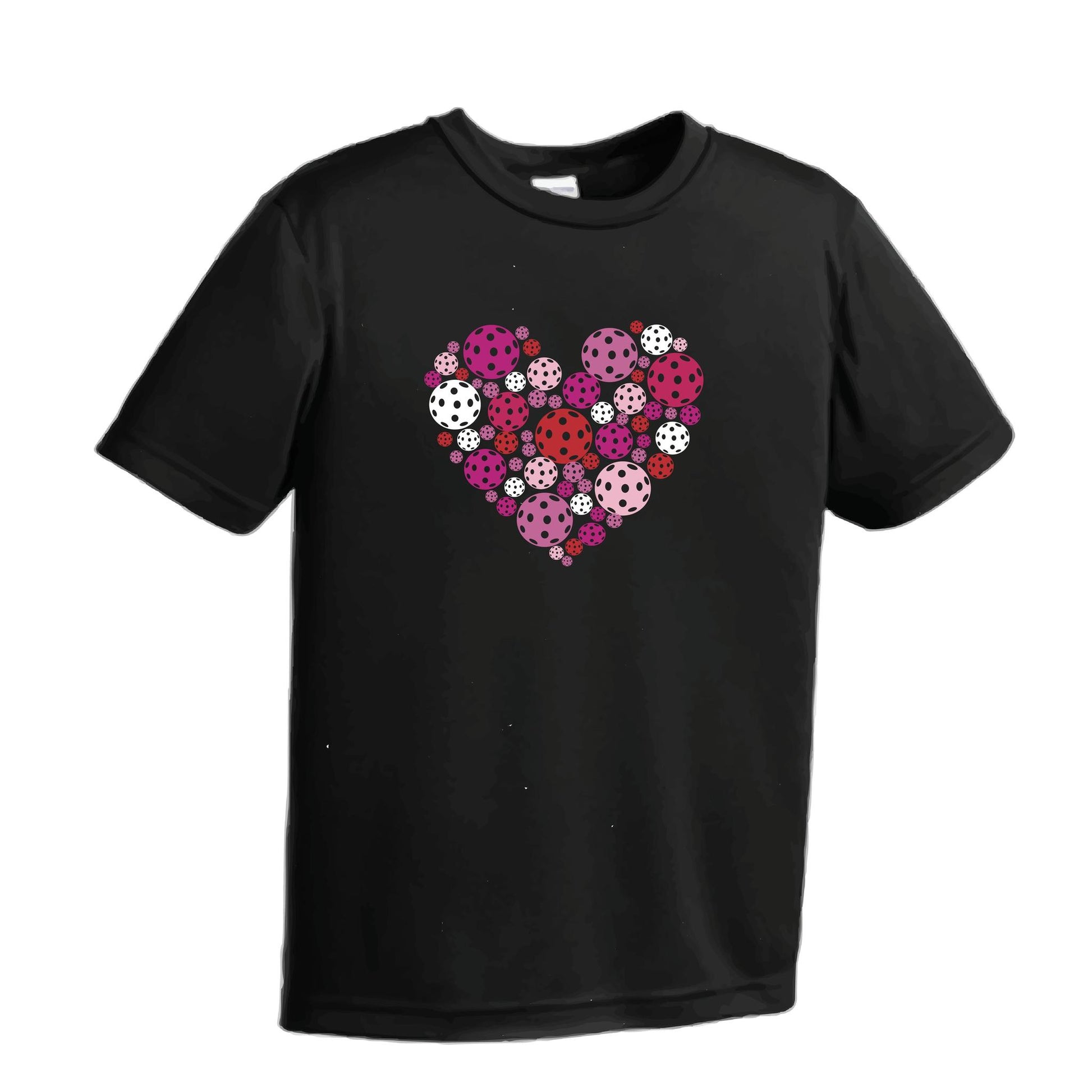 Pickleball Heart | Youth Short Sleeve Pickleball Performance T-Shirts | 100% Polyester