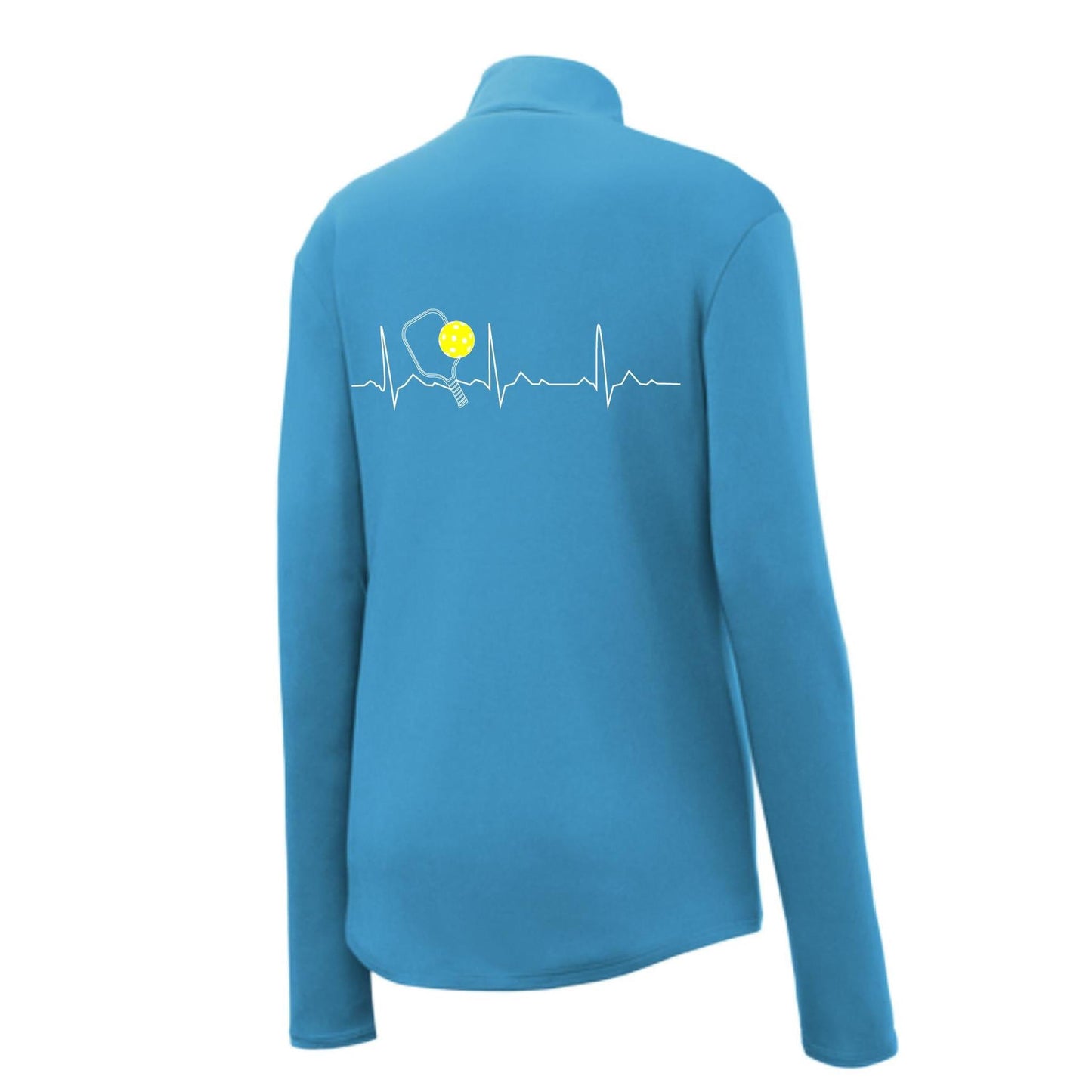 Pickleball Heartbeat EKG (Custom) | Women's 1/4 Zip Pullover Athletic Performance Shirt | 100% Polyester