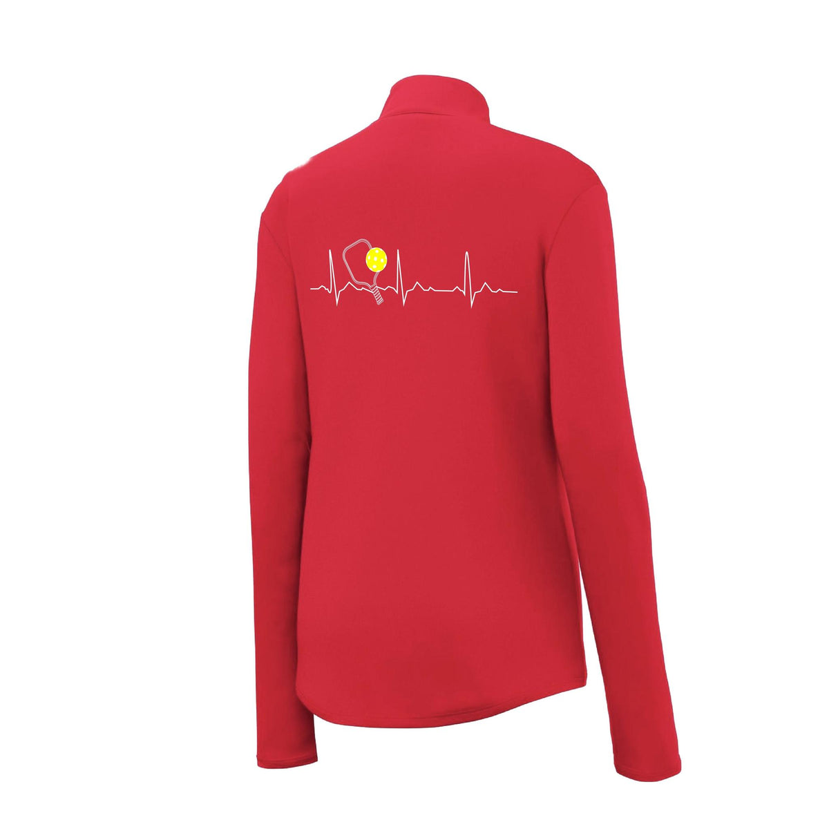 Pickleball Heartbeat EKG (Custom) | Women's 1/4 Zip Pullover Athletic Performance Shirt | 100% Polyester