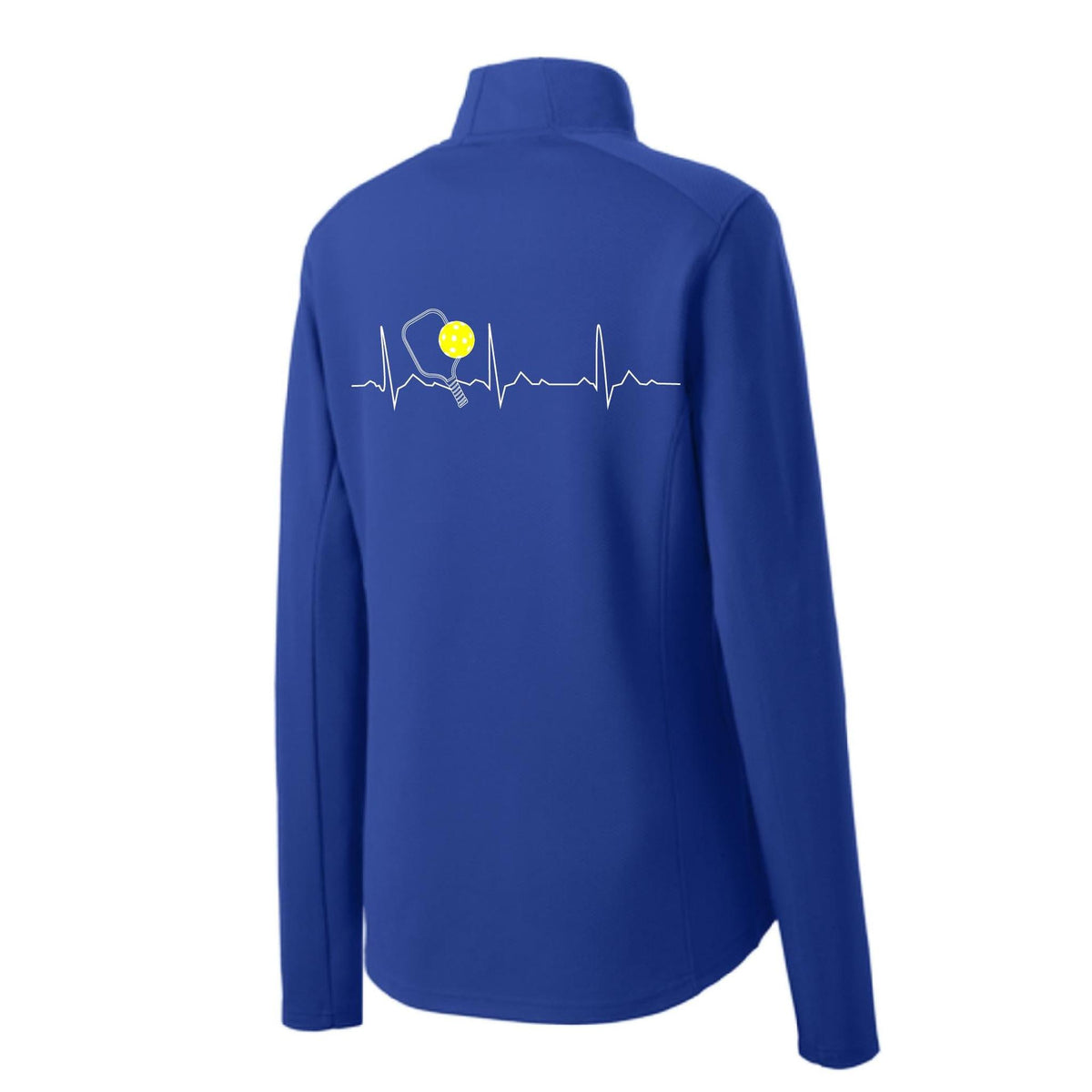 Pickleball Heartbeat EKG (Custom) | Women's 1/4 Zip Pullover Athletic Performance Shirt | 100% Polyester