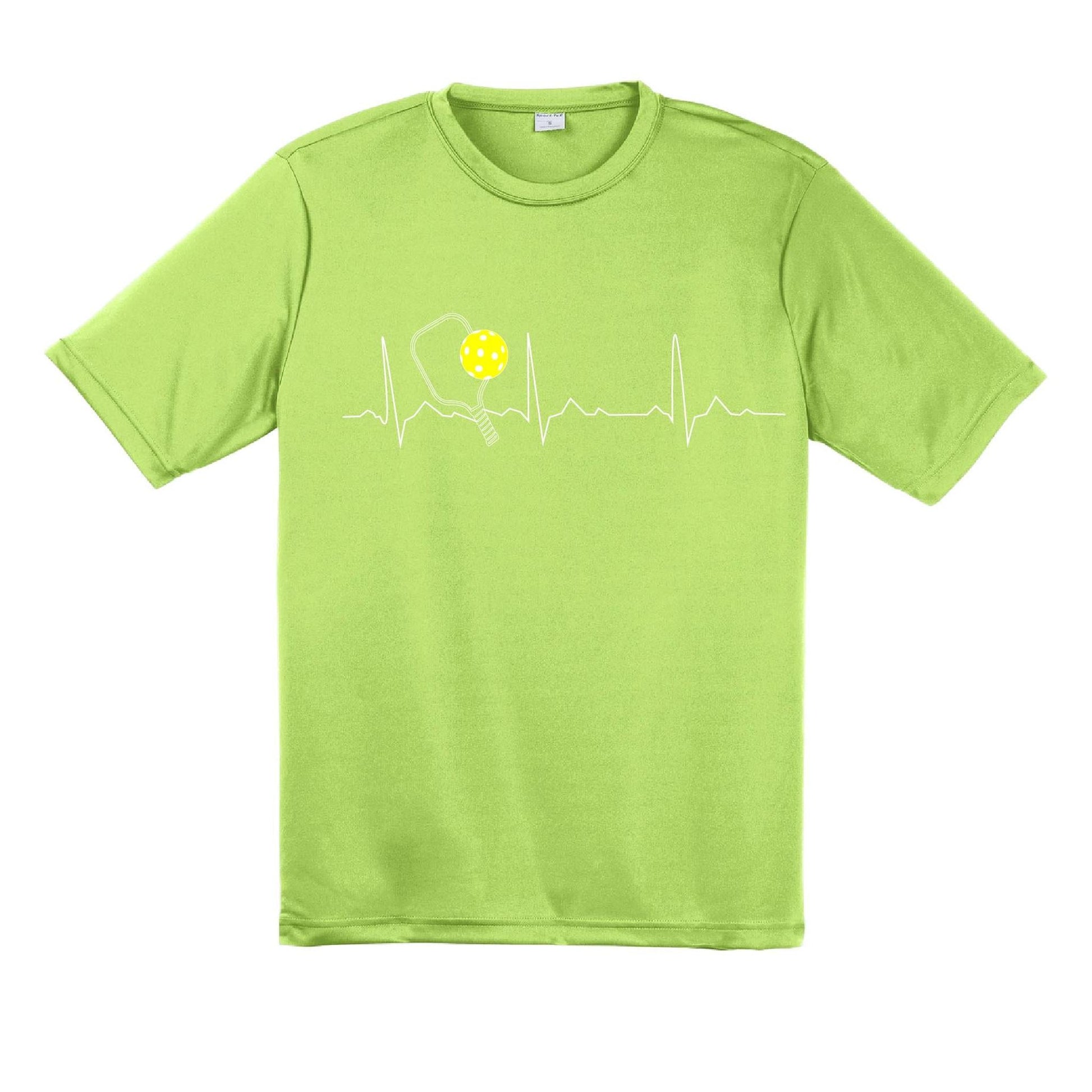 Pickleball Heartbeat EKG | Men's Short Sleeve Athletic Pickleball Performance T-Shirt | 100% Polyester