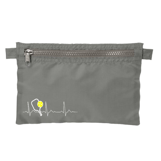 Pickleball Heartbeat EKG | Pickleball Cosmetic Stash Pouch Bag | Small Size Court Stash Bag