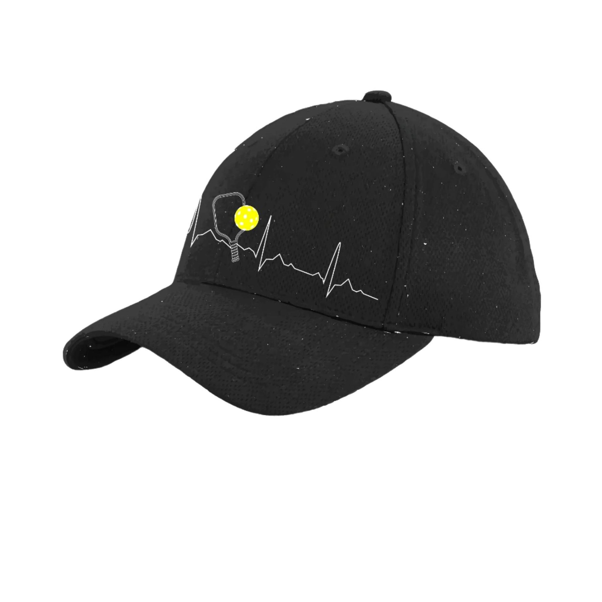 Pickleball Heartbeat EKG | Pickleball Hat | Moisture-Wicking 100% Polyester